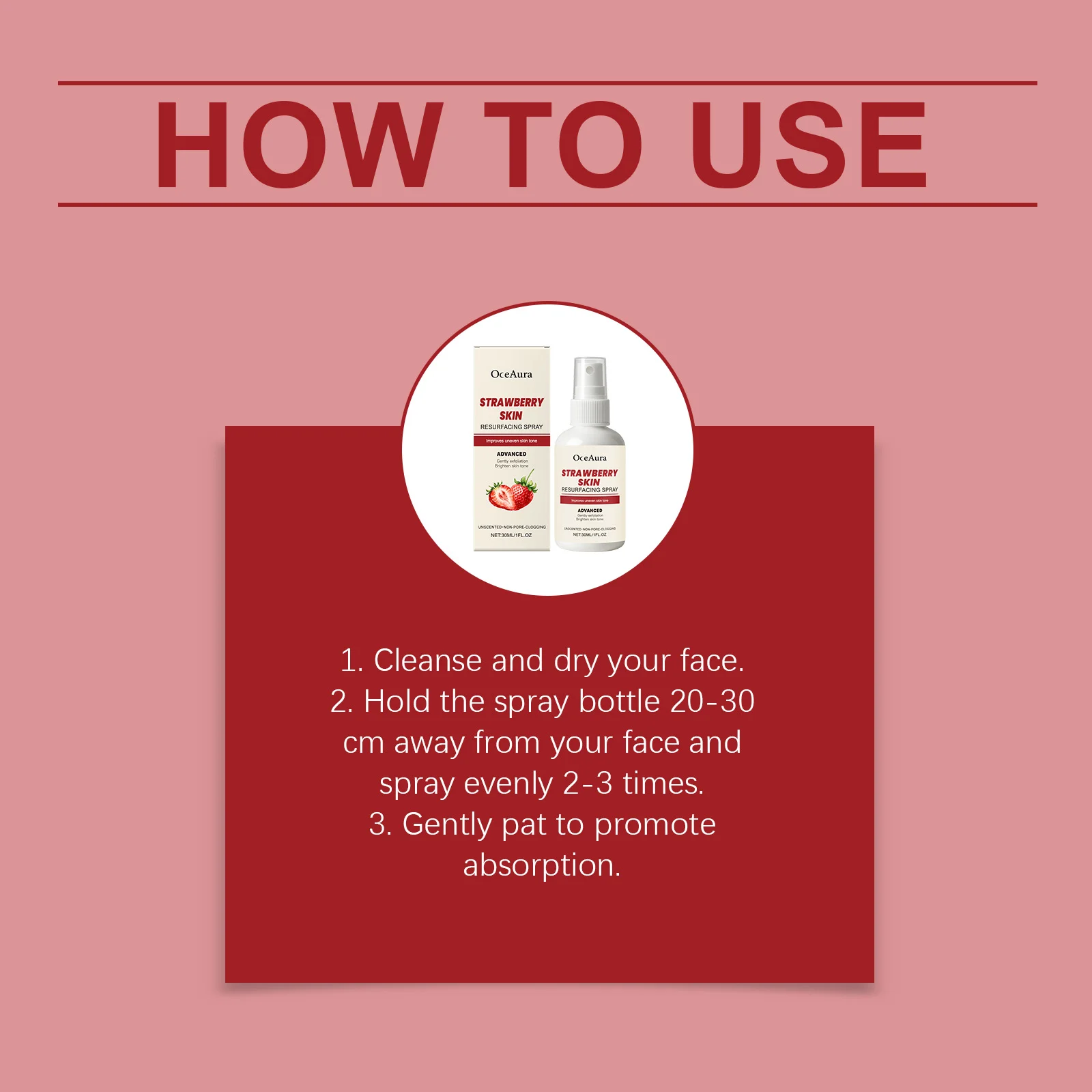 Strawberry Skin Moisturizing Spray Hydrates & Refines Skin Tone 30ml 4 strawberry skin moisturizing spray 30ml der 995jw8fd desc 4