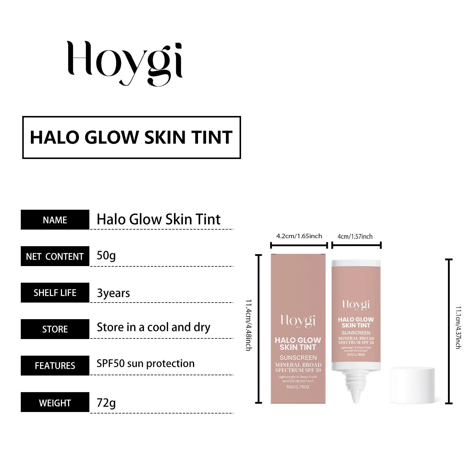 Sunscreen Tinted Moisturizer SPF50 Lightweight Dewy Finish 50g 1 sunscreen tinted moisturizer spf50 50g cih p9hpj43v desc 1