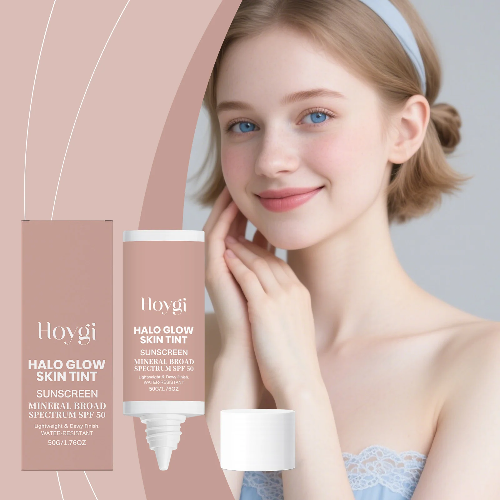 Sunscreen Tinted Moisturizer SPF50 Lightweight Dewy Finish 50g 2 sunscreen tinted moisturizer spf50 50g cih p9hpj43v desc 2