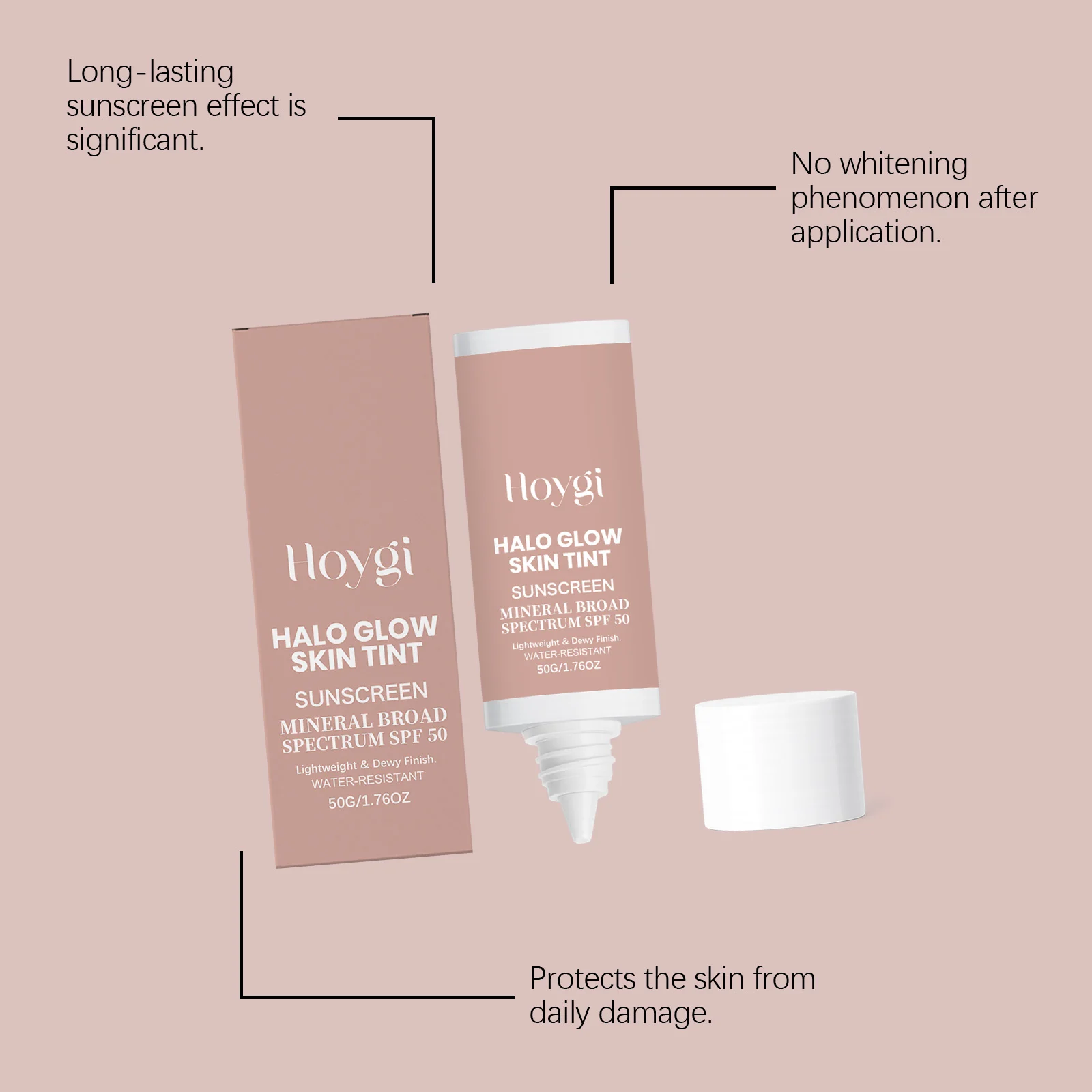 Sunscreen Tinted Moisturizer SPF50 Lightweight Dewy Finish 50g 6 sunscreen tinted moisturizer spf50 50g cih p9hpj43v desc 6