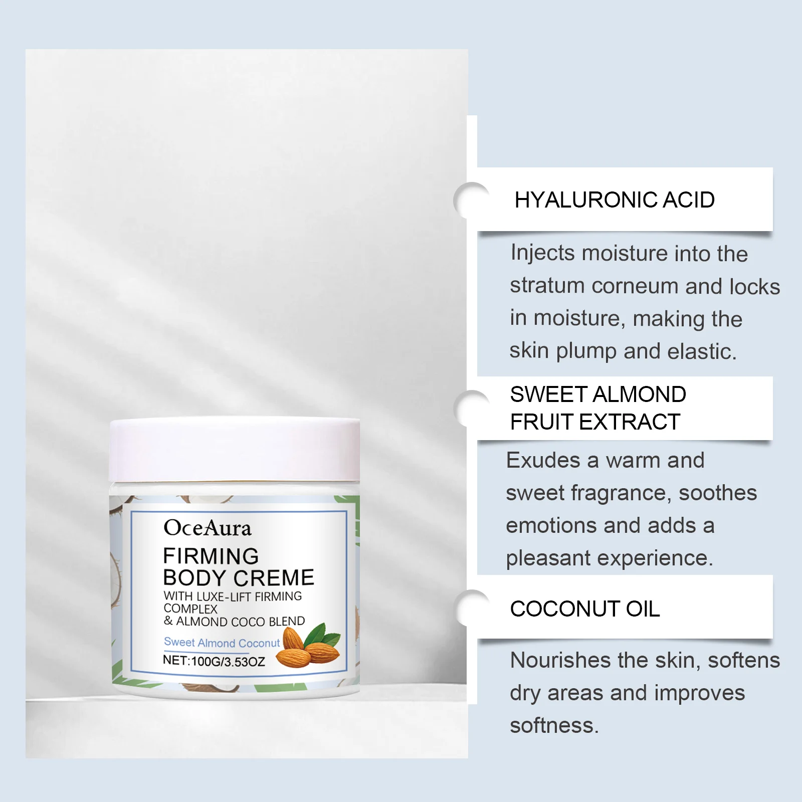Sweet Almond Coconut Body Cream Firming Moisturizing Skin Care Lotion 100g 7 sweet almond coconut body cream 100g der ac4z2ntq desc 7