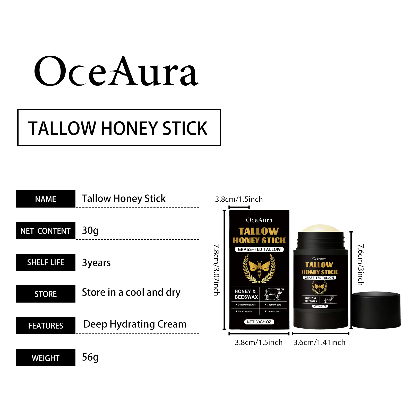 Tallow Honey Balm 30g for Deep Moisturizing and Nourishing Face & Body Skincare 1 tallow honey balm 30g der u5vw7nrm desc 1