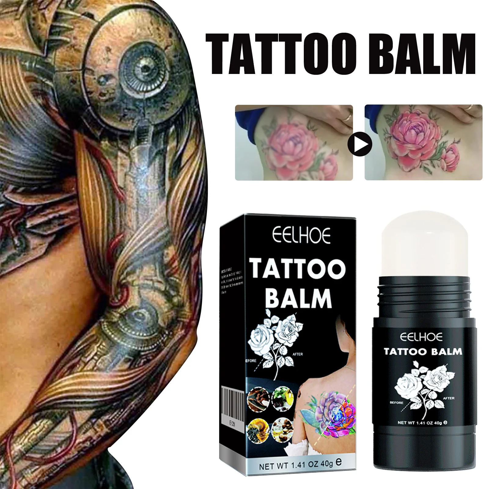 Tattoo Brightening Balm Tattoo Aftercare Cream for Color Enhancement & Skin Repair 40g 2 tattoo brightening balm aftercare cream 40g cih tnf7fs2j desc 2