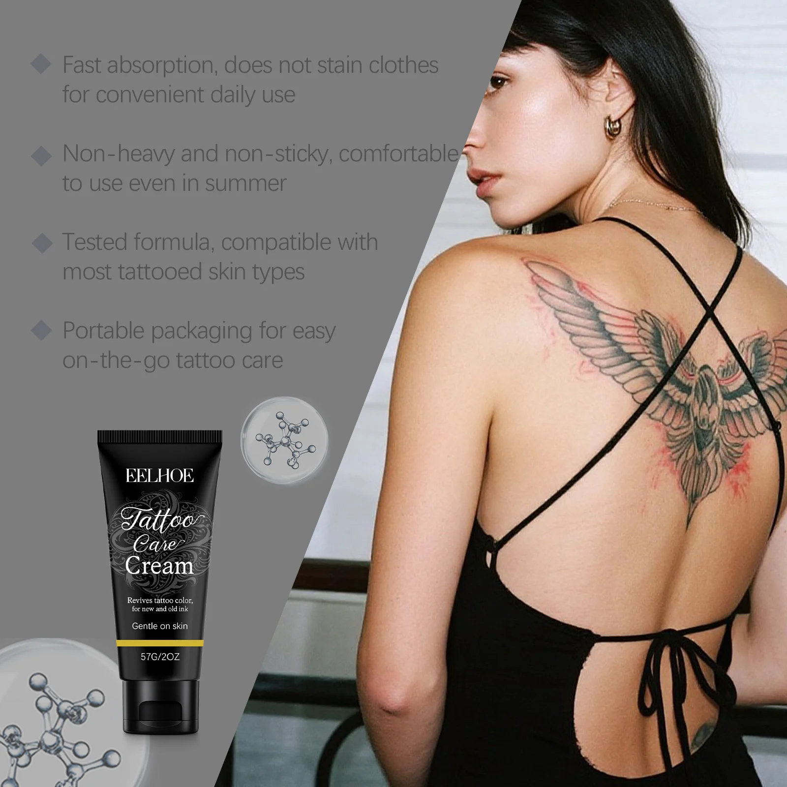 Tattoo Care Cream 57g Moisturizing Aftercare Balm for Vivid Ink Color 8 tattoo care cream 57g cih 7zdsm8z7 desc 8