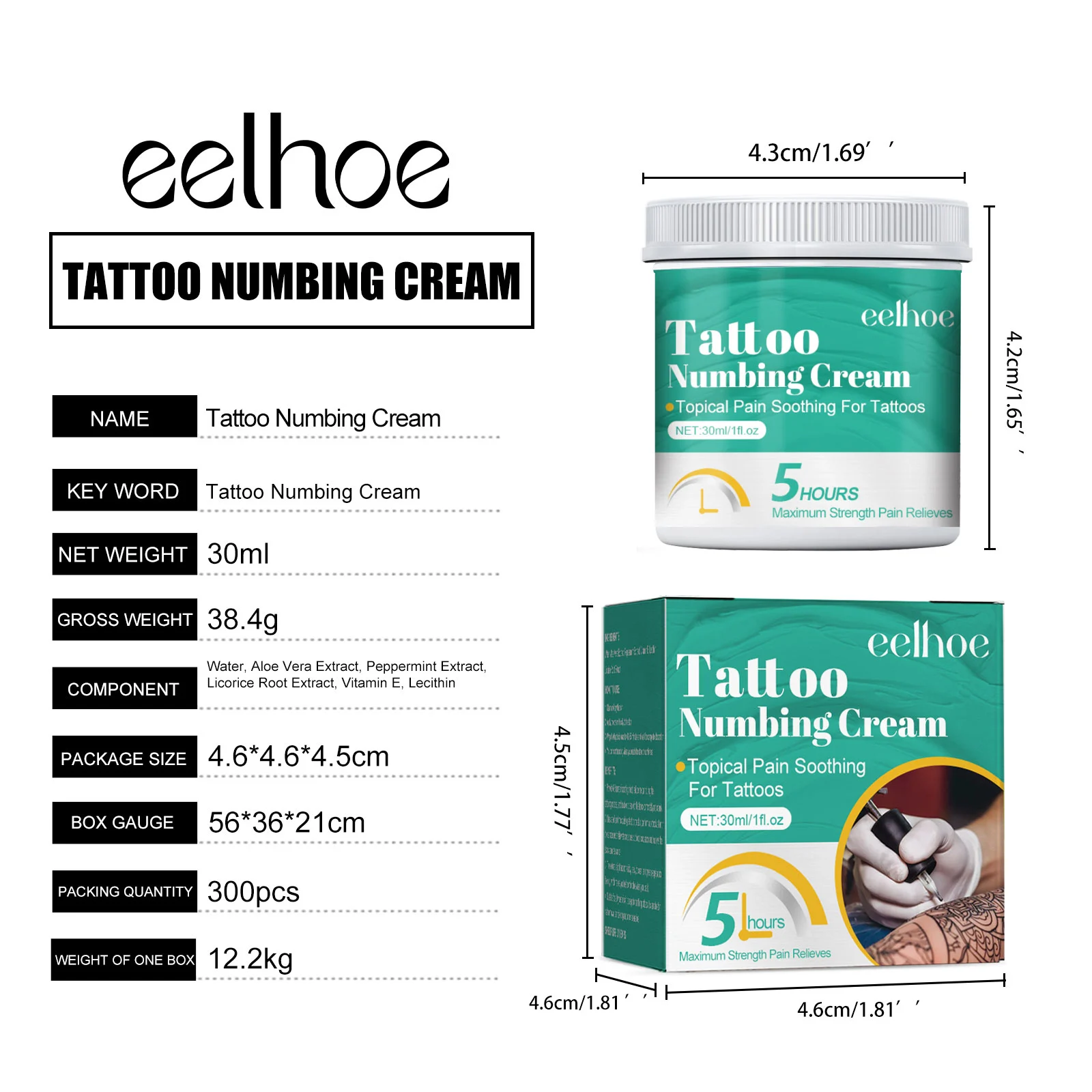 Tattoo Numbing Cream Long-Lasting Soothe Pain Relief for Tattoos 30ml 1 tattoo numbing cream pain relief 30ml cih 2vrcwcg8 desc 1
