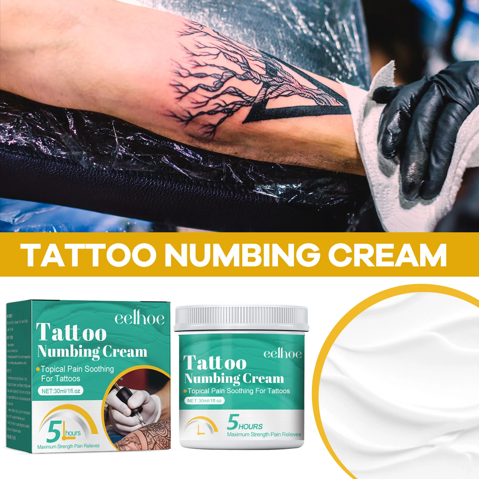 Tattoo Numbing Cream Long-Lasting Soothe Pain Relief for Tattoos 30ml 9 tattoo numbing cream pain relief 30ml cih 2vrcwcg8 desc 9