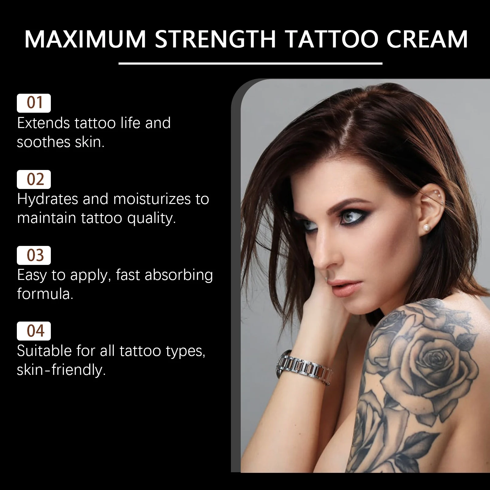 OceAura Maximum Strength Tattoo Cream - Soothing & Moisturizing Gel for Long-Lasting Tattoos 7 tattoo soothing cream cih pceqfrks desc 7