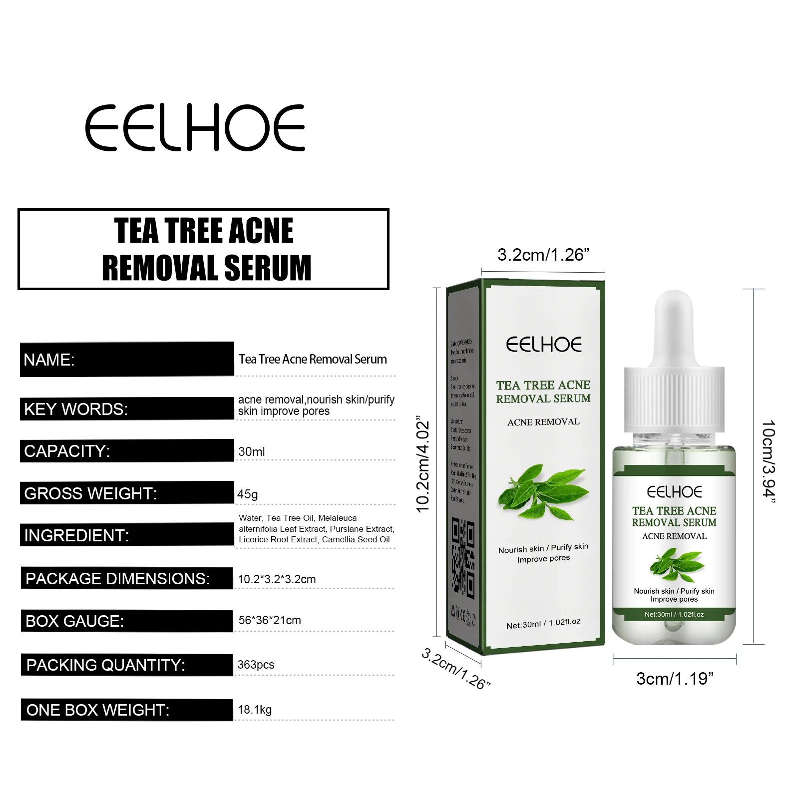 Tea Tree Acne Removal Serum 30ml Anti-Inflammatory Repair Blemish & Scar Treatment 1 tea tree acne removal serum 30ml cih 7g8thuju desc 1