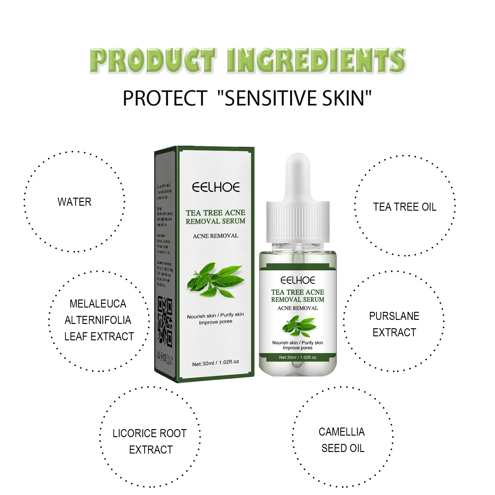 Tea Tree Acne Removal Serum 30ml Anti-Inflammatory Repair Blemish & Scar Treatment 3 tea tree acne removal serum 30ml cih 7g8thuju desc 3