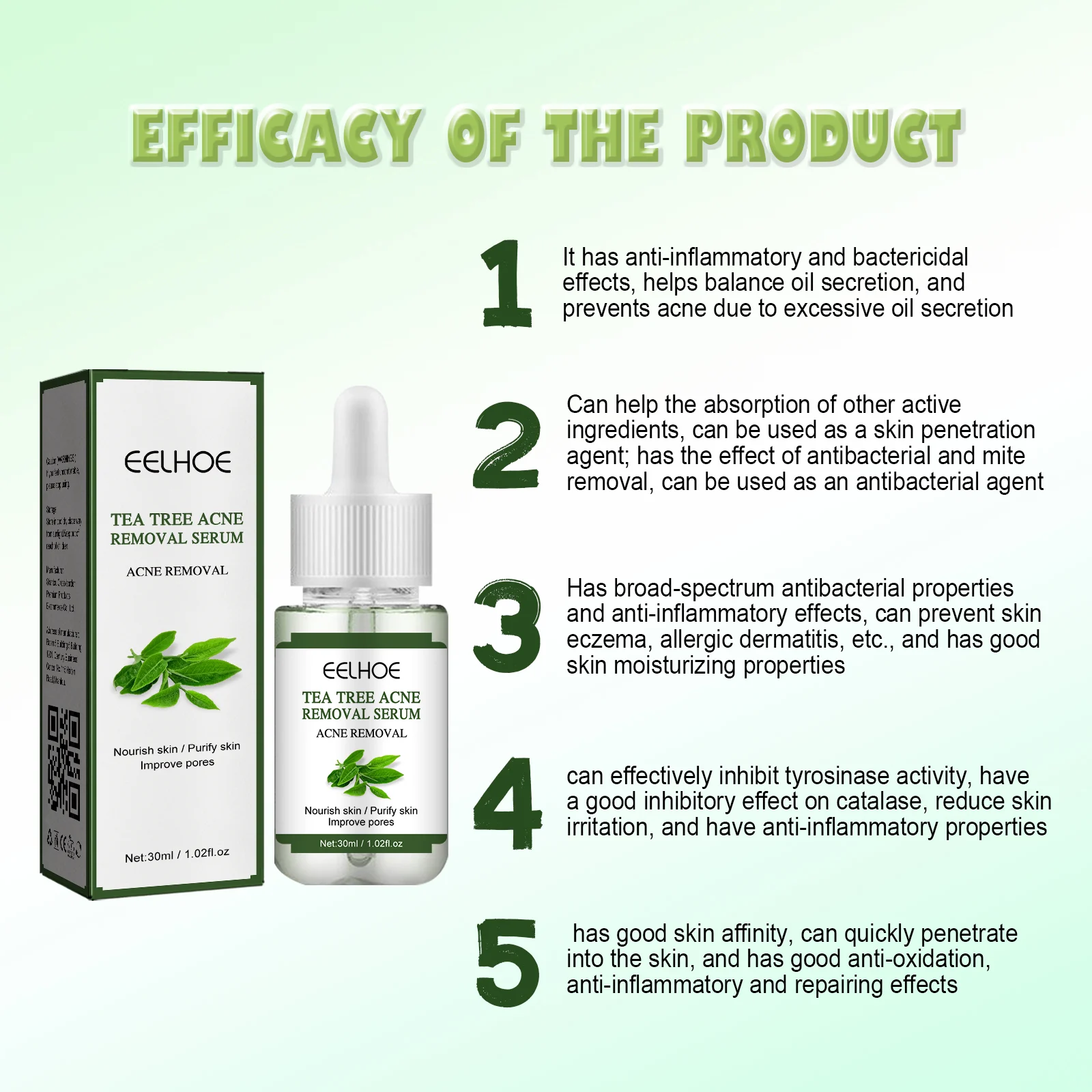 Tea Tree Acne Removal Serum 30ml Anti-Inflammatory Repair Blemish & Scar Treatment 5 tea tree acne removal serum 30ml cih 7g8thuju desc 5