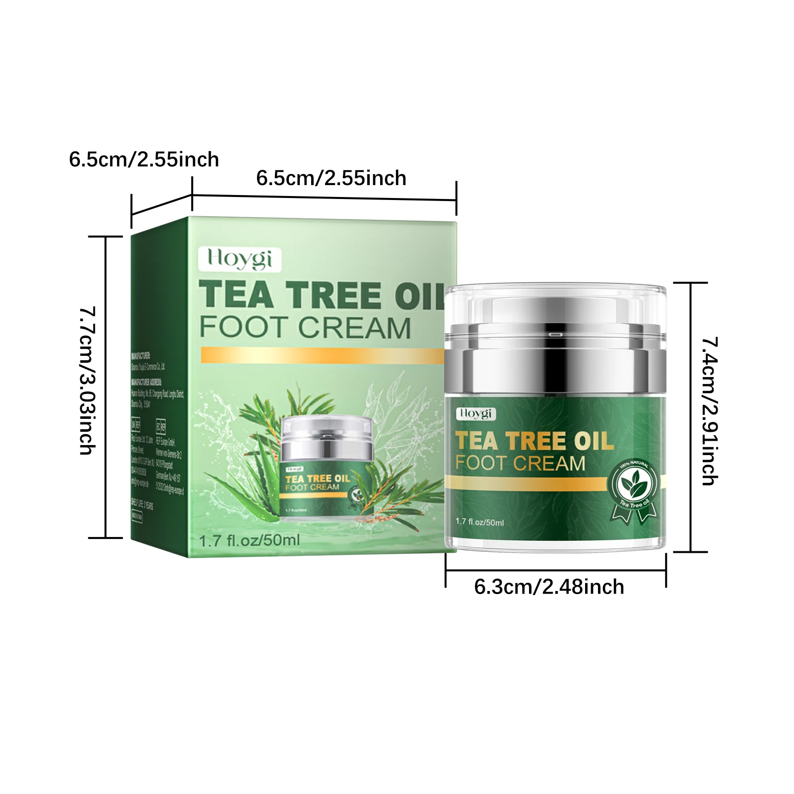 Tea Tree Oil Foot Cream for Cracked Heels, Hydrating & Repairing Foot Care 50ml 1 tea tree oil foot cream cracked heels hydrating cih 3tqd99zu desc 1