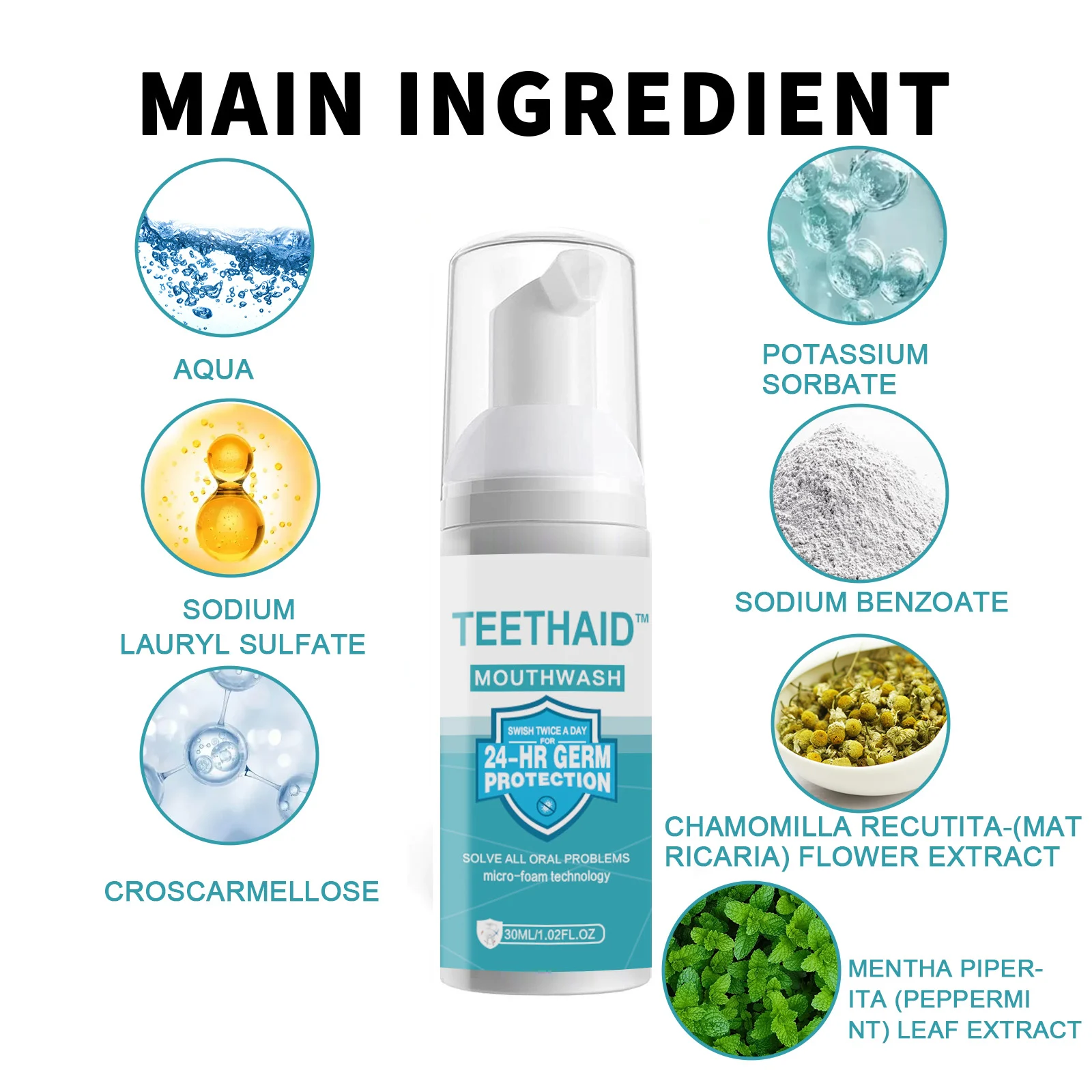 Teeth Whitening Foam Toothpaste 30ml - Deep Clean, Stain Removal & Fresh Breath 2 teeth whitening foam toothpaste 30ml cih yhrqfha9 desc 2