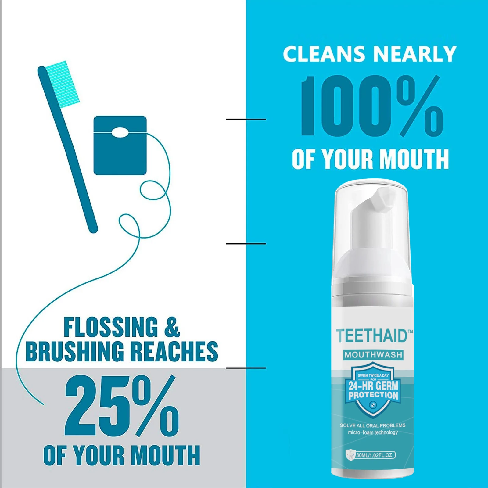 Teeth Whitening Foam Toothpaste 30ml - Deep Clean, Stain Removal & Fresh Breath 3 teeth whitening foam toothpaste 30ml cih yhrqfha9 desc 3