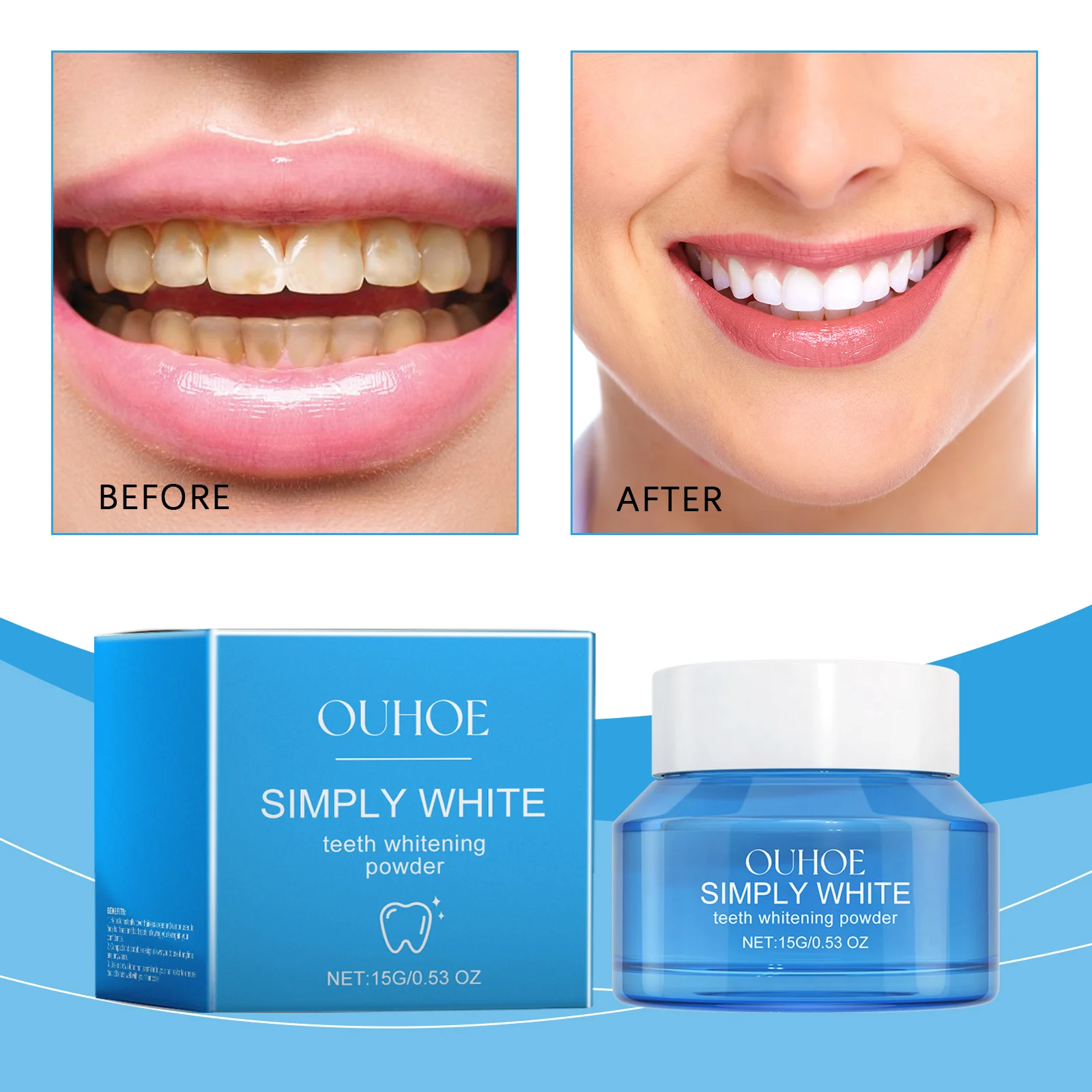 Teeth Whitening Powder with Rosemary & Birch Bark Extracts for Stain Removal & Fresh Breath - 15g 2 teeth whitening powder rosemary birch extract 15g cih hfprwtfw desc 2