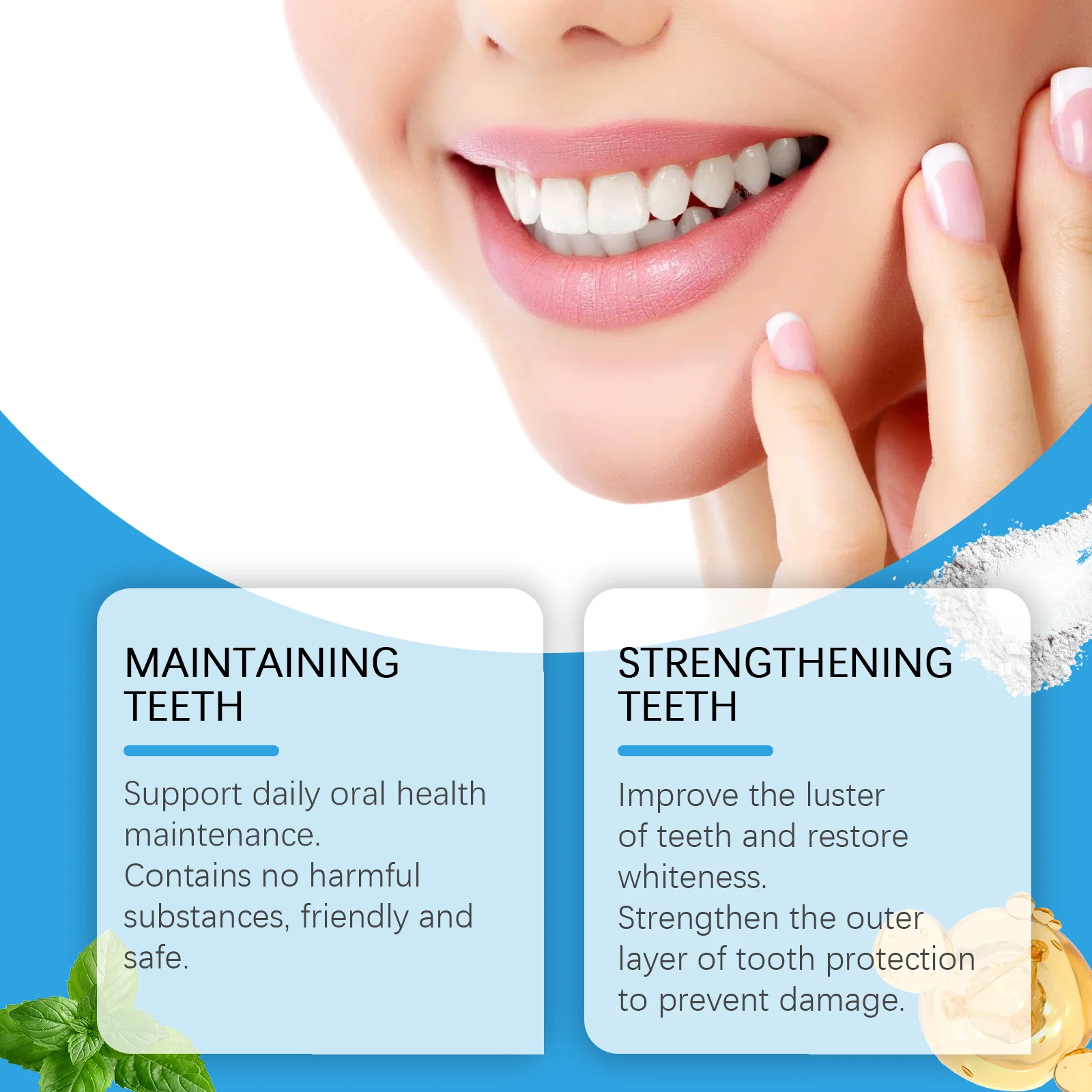 Teeth Whitening Powder with Rosemary & Birch Bark Extracts for Stain Removal & Fresh Breath - 15g 6 teeth whitening powder rosemary birch extract 15g cih hfprwtfw desc 6