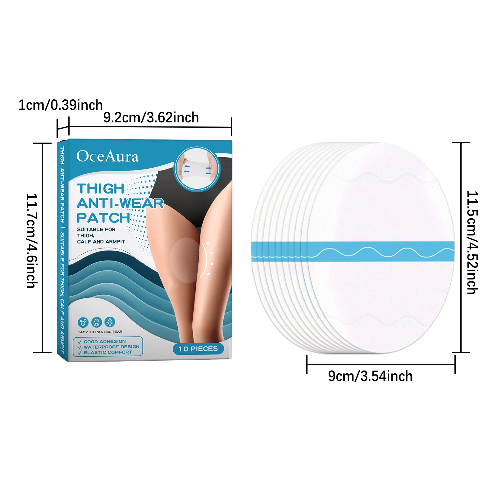 Thigh Anti-Chafing Pads Invisible Breathable Anti-Friction Thigh Guards 10 Pieces 1 thigh anti chafing pads invisible breathable anti friction thigh guards cih e4uhpuch desc 1