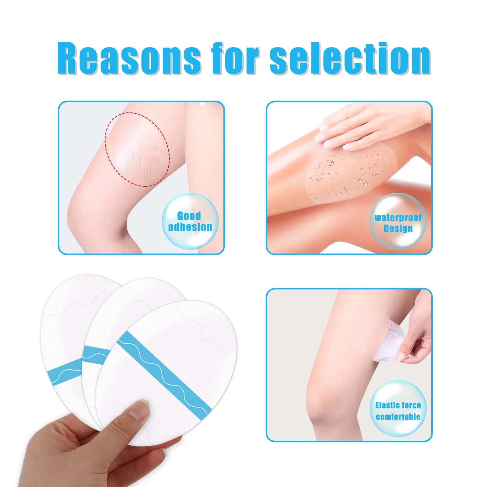 Thigh Chafing Pads Invisible High-Elastic Waterproof Anti-Friction Patches for Inner Thighs, Calf & Underarm 6 thigh chafing pads invisible high elastic waterproof anti friction patches cih 7j6qezza desc 6