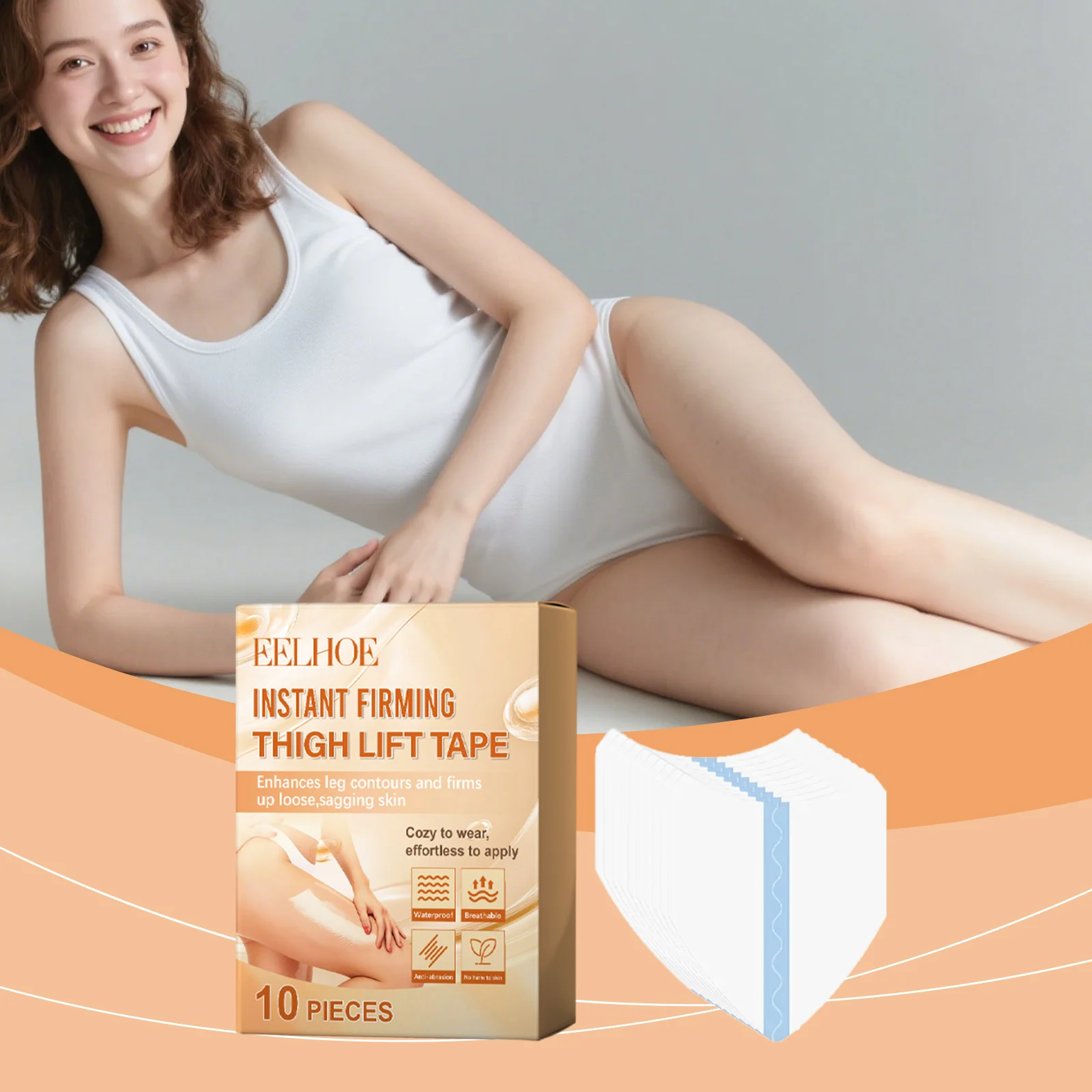 Thigh Lift Tape Anti-Chafing Skin Protection Invisible Breathable Leg Contouring Strips 3 thigh lift tape anti chafing skin protection der xwhzn359 desc 3