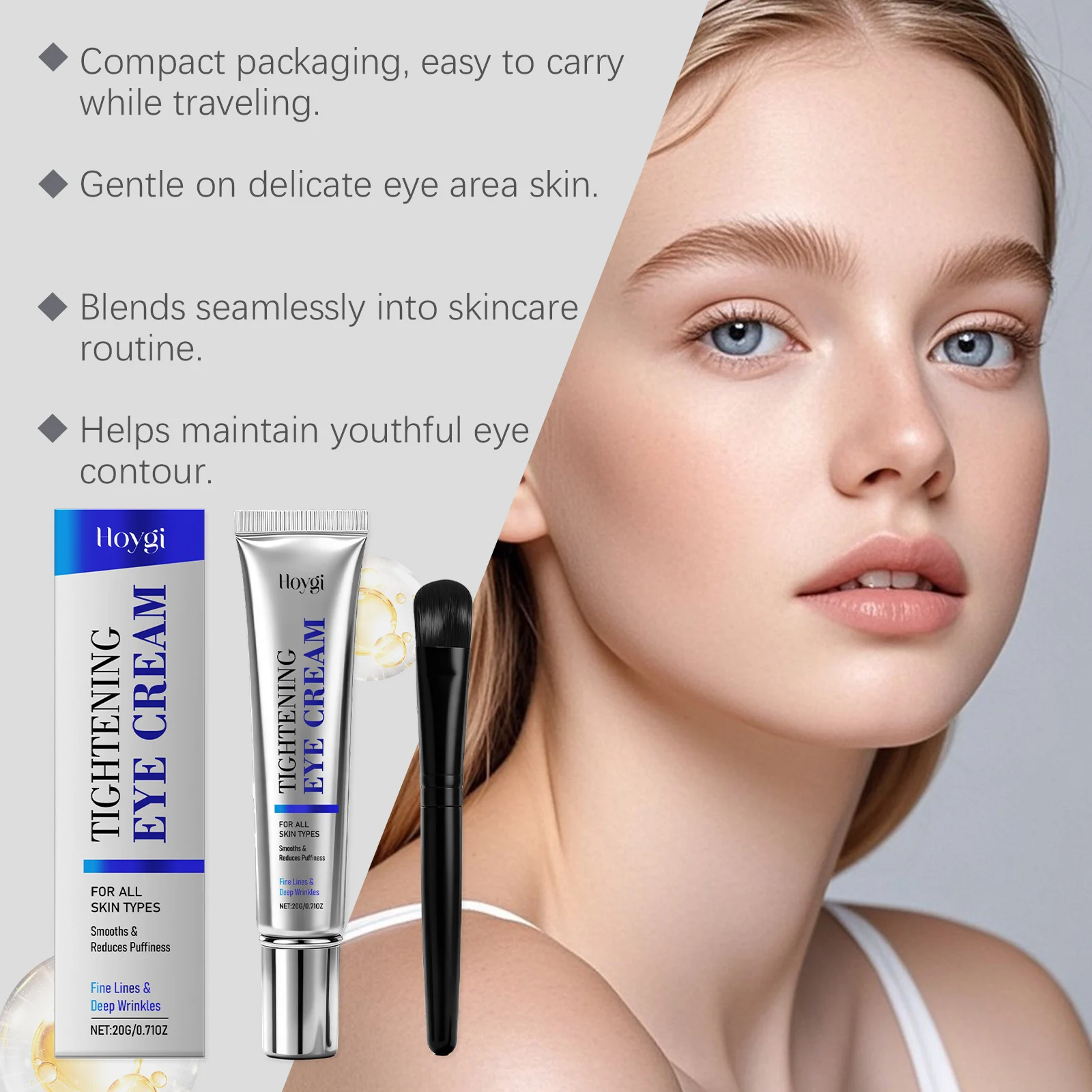 Hoygi Tightening & Smoothing Eye Cream for All Skin Types, Reduces Puffiness & Fine Lines 8 tightening smoothing eye cream der gdvesfhk desc 8