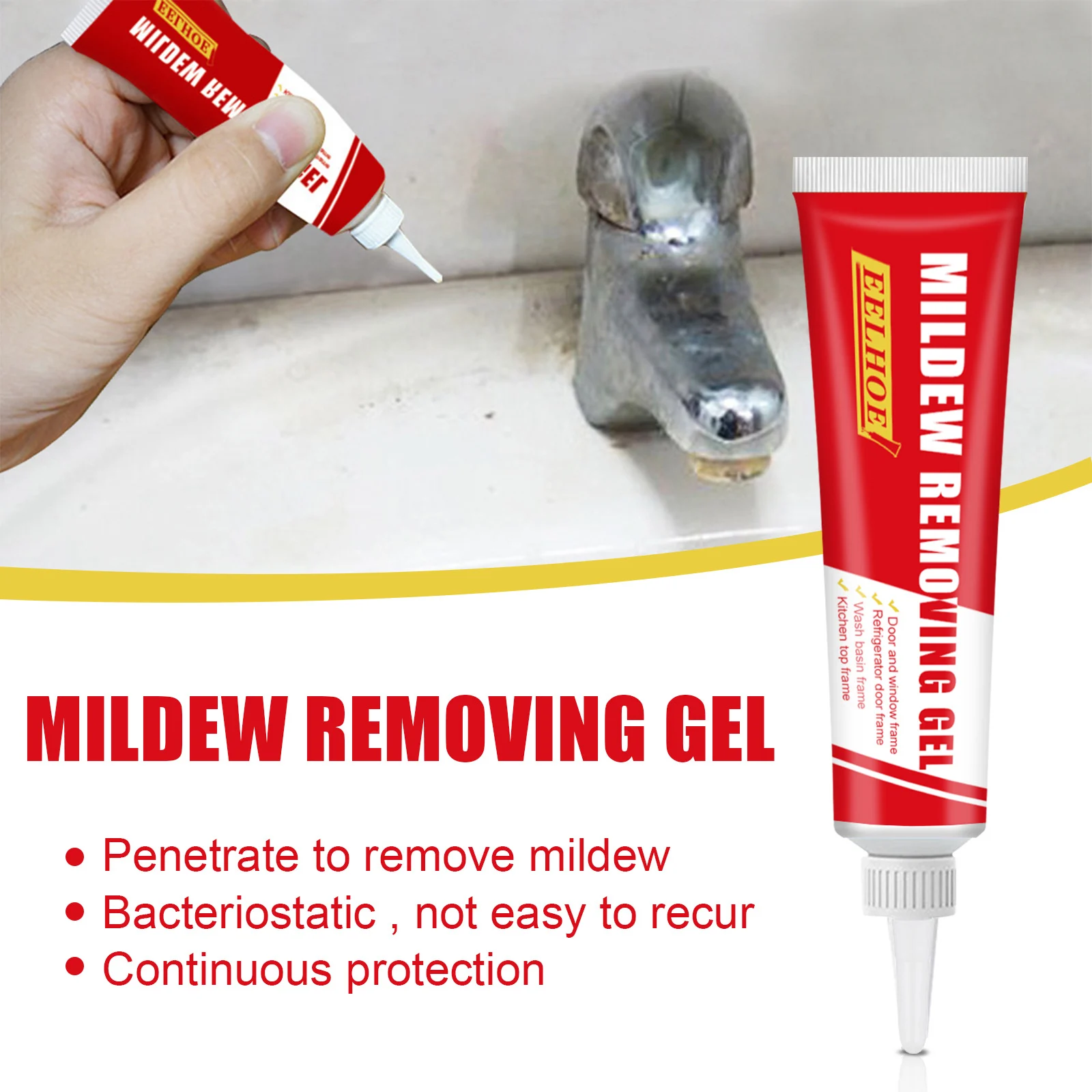Tile Mildew Remover Gel 20g for Kitchen, Bathroom Wall & Grout Stain Cleaner 4 tile mildew remover gel 20g cih r2nhyjed desc 4