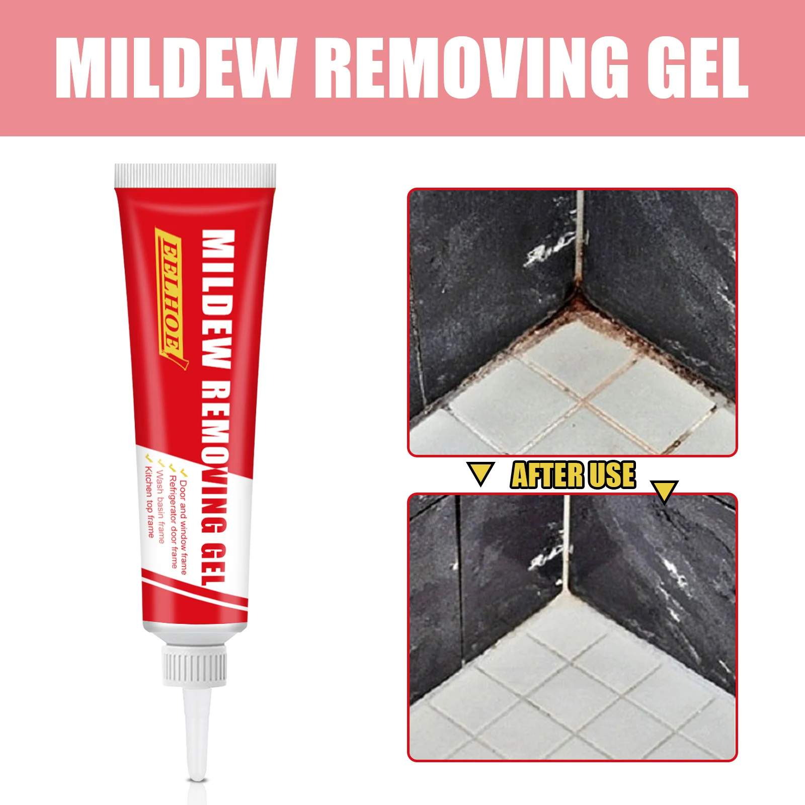 Tile Mildew Remover Gel 20g for Kitchen, Bathroom Wall & Grout Stain Cleaner 7 tile mildew remover gel 20g cih r2nhyjed desc 7
