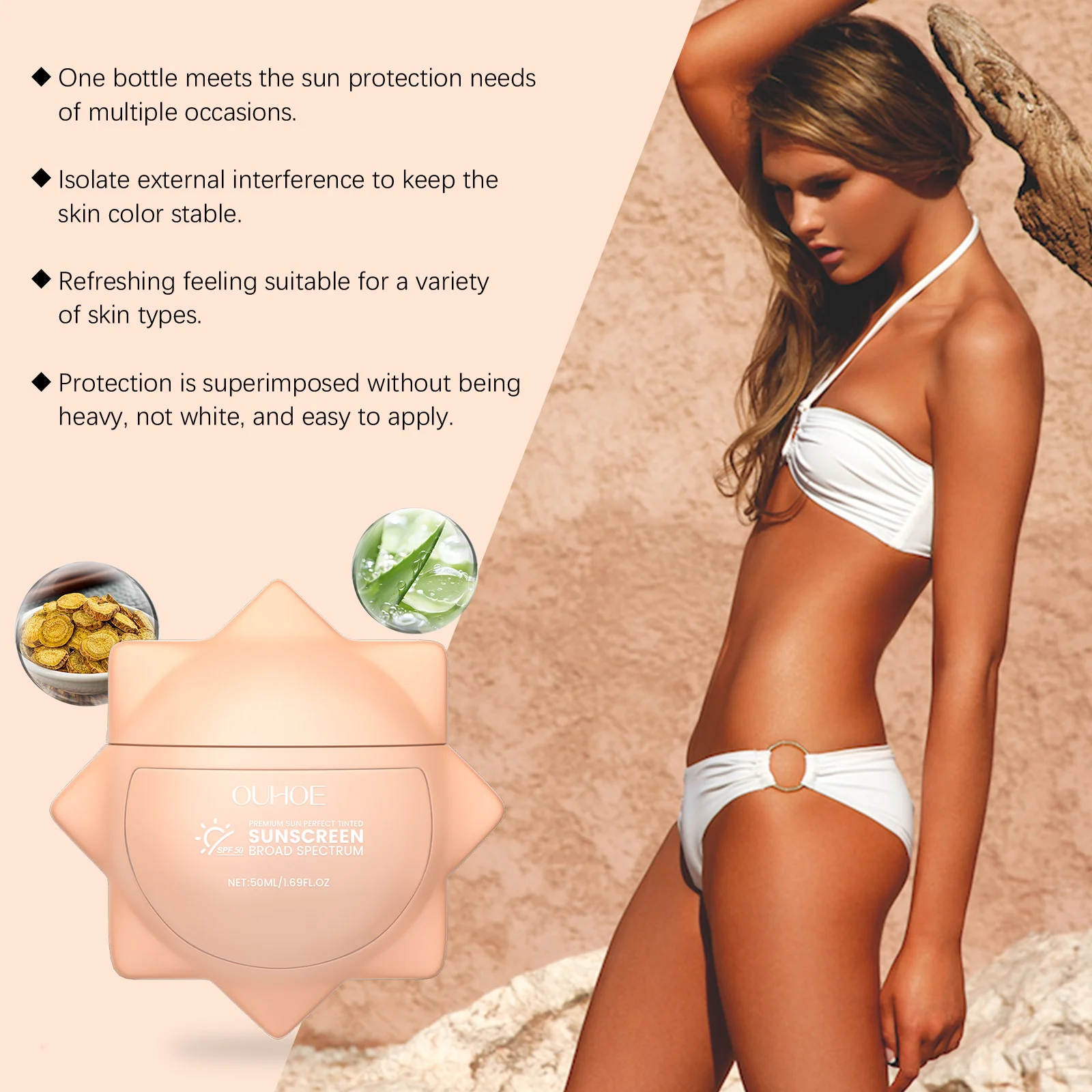 Tinted Sunscreen SPF 50 Broad Spectrum Lightweight Moisturizing Face & Body Sunscreen 50ml 7 tinted sunscreen spf50 broad spectrum lightweight 50ml der grwbw29a desc 7