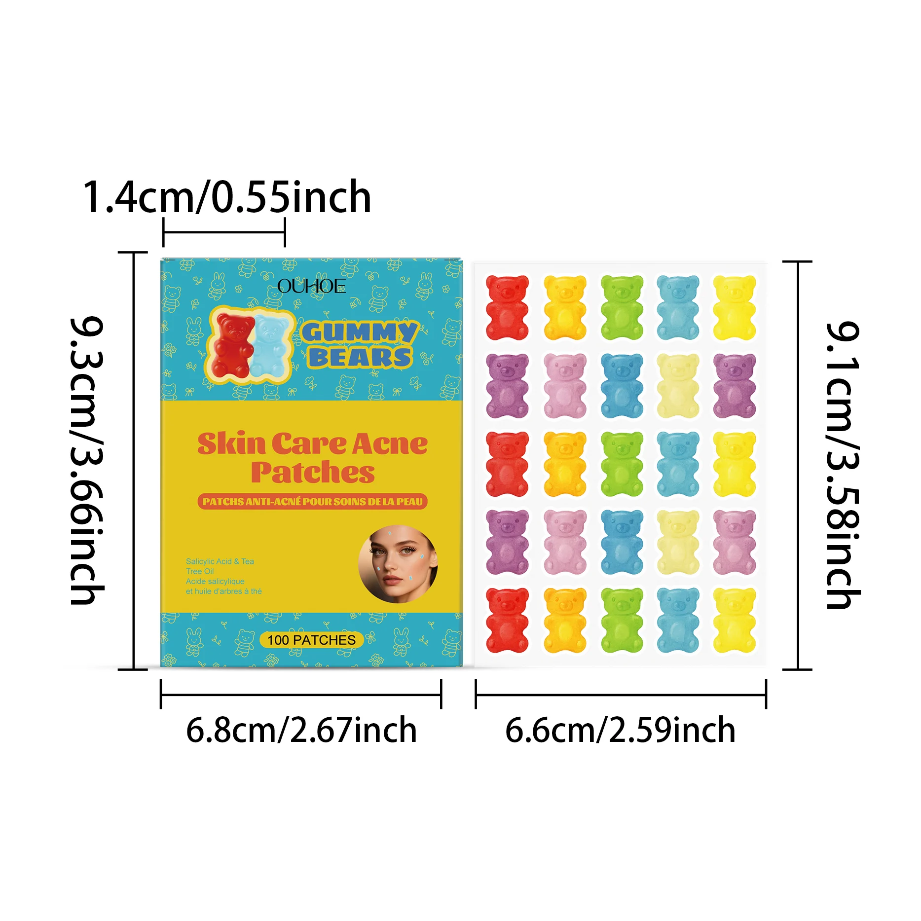 Acne Patches Transparent Hydrocolloid Cute Bear Shape Spot Treatment for Pimples & Blemish Care 1 transparent hydrocolloid acne patches bear shape der st2v8scj desc 1