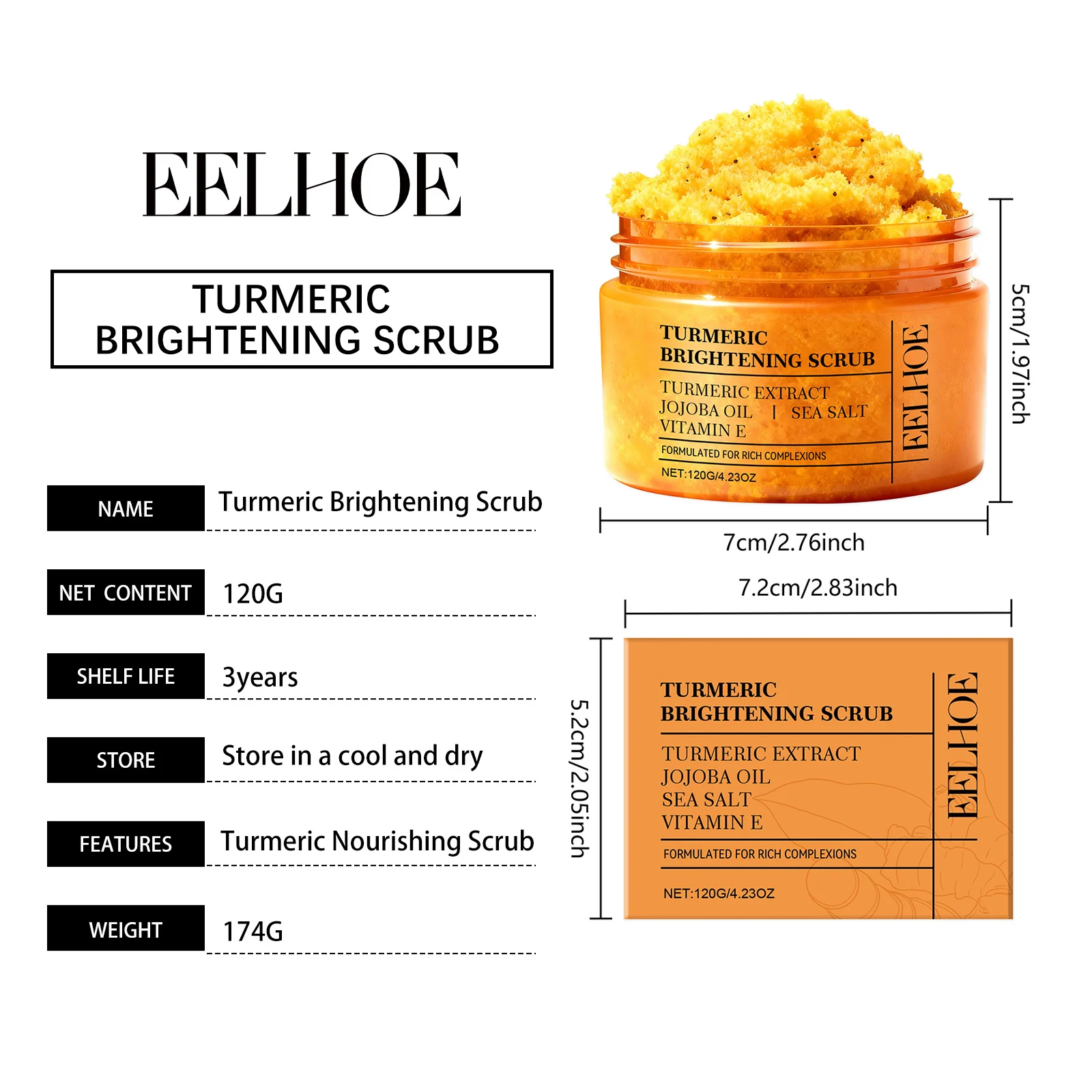 Turmeric Body Scrub Exfoliating Moisturizing Gel Gentle Skin Brightening Formula 120g 1 turmeric body scrub exfoliating moisturizing gel 120g der 5vpb76r7 desc 1