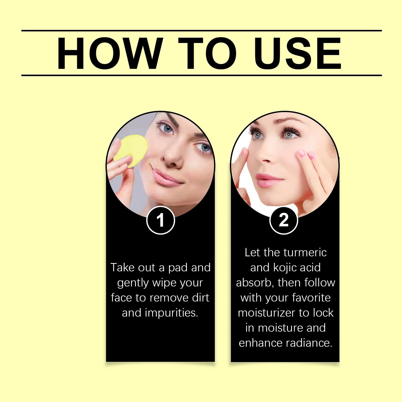 Turmeric Kojic Acid Cleansing Pads Brighten Skin Tone Daily Exfoliating Pads 50pcs 4 turmeric kojic acid cleansing pads 50pcs cih rst6u7er desc 4