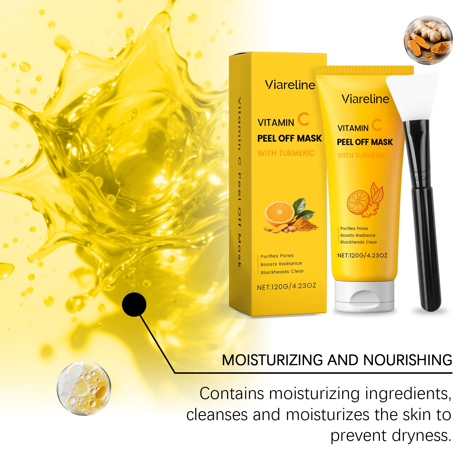 Turmeric Peel Off Mask Deep Cleansing Pores Blackhead Remover with Vitamin C 120g 6 turmeric peel off mask deep cleansing pores blackhead remover 120g cih ydvm4mze desc 6