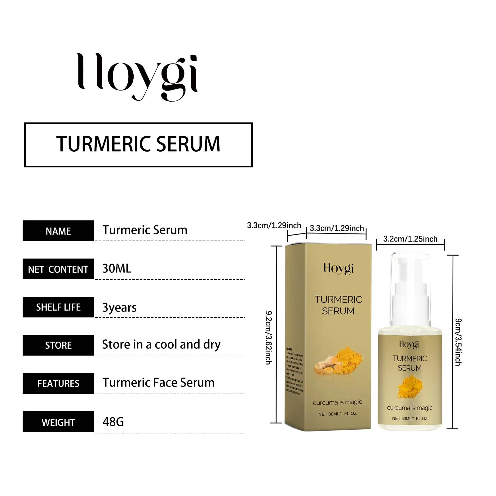 Turmeric Serum 30ml Hydrating Face Brightening Essence with Vitamin E 1 turmeric serum 30ml hydrating brightening essence cih zv8zucyu desc 1