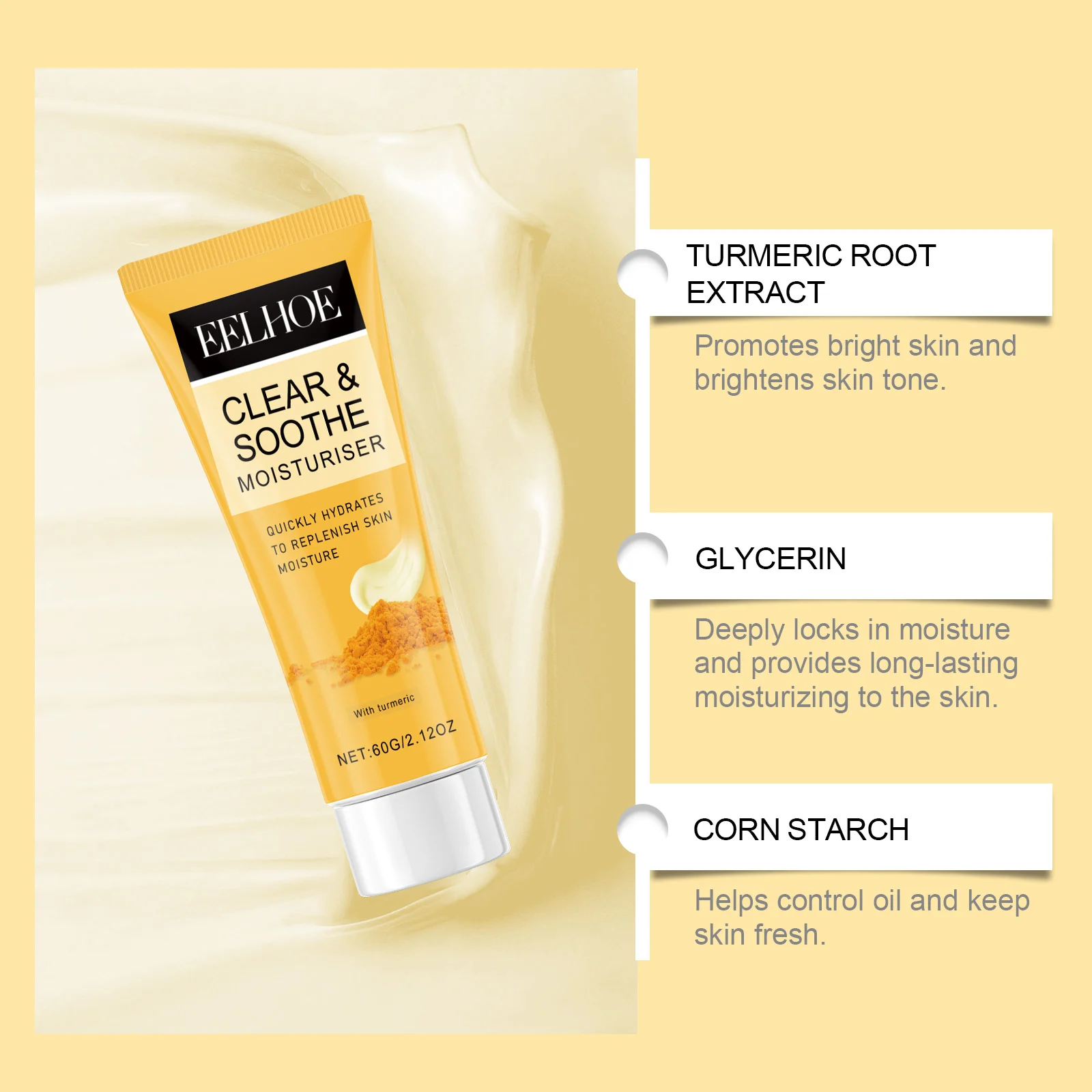 Turmeric & Vitamin C Face Moisturizer 60g Clear Soothe Hydrating Cream for Glowing Skin 5 turmeric vitamin c face moisturizer 60g cih z4c4twgm desc 5