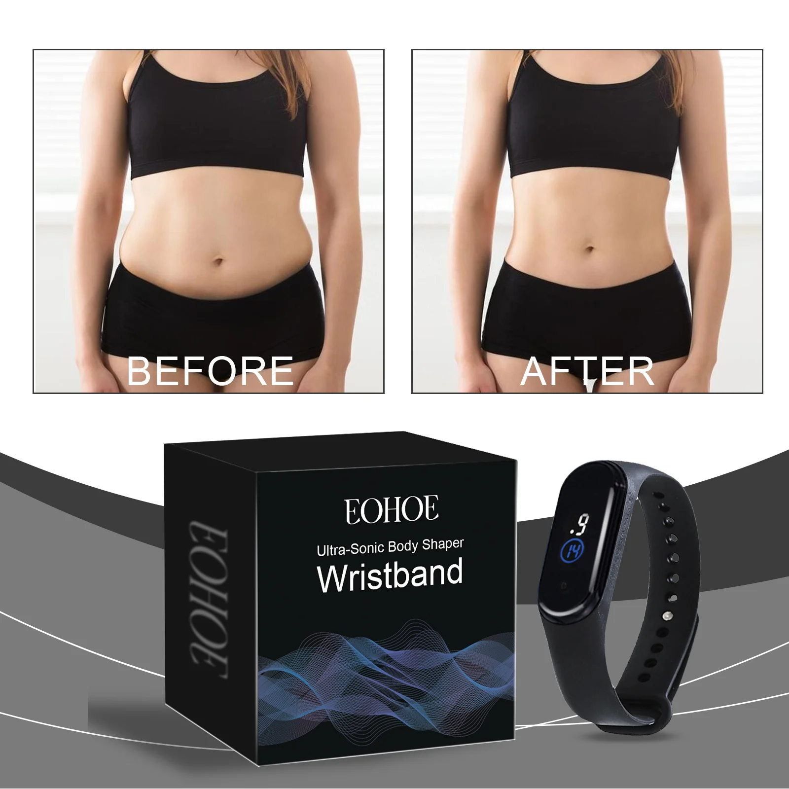 Ultrasonic Body Shaper Wristband Skin Tightening Slimming Device for Belly Thigh Arms 2 ultrasonic body shaper wristband skin tightening slimming cih 7mp3y8f6 desc 2