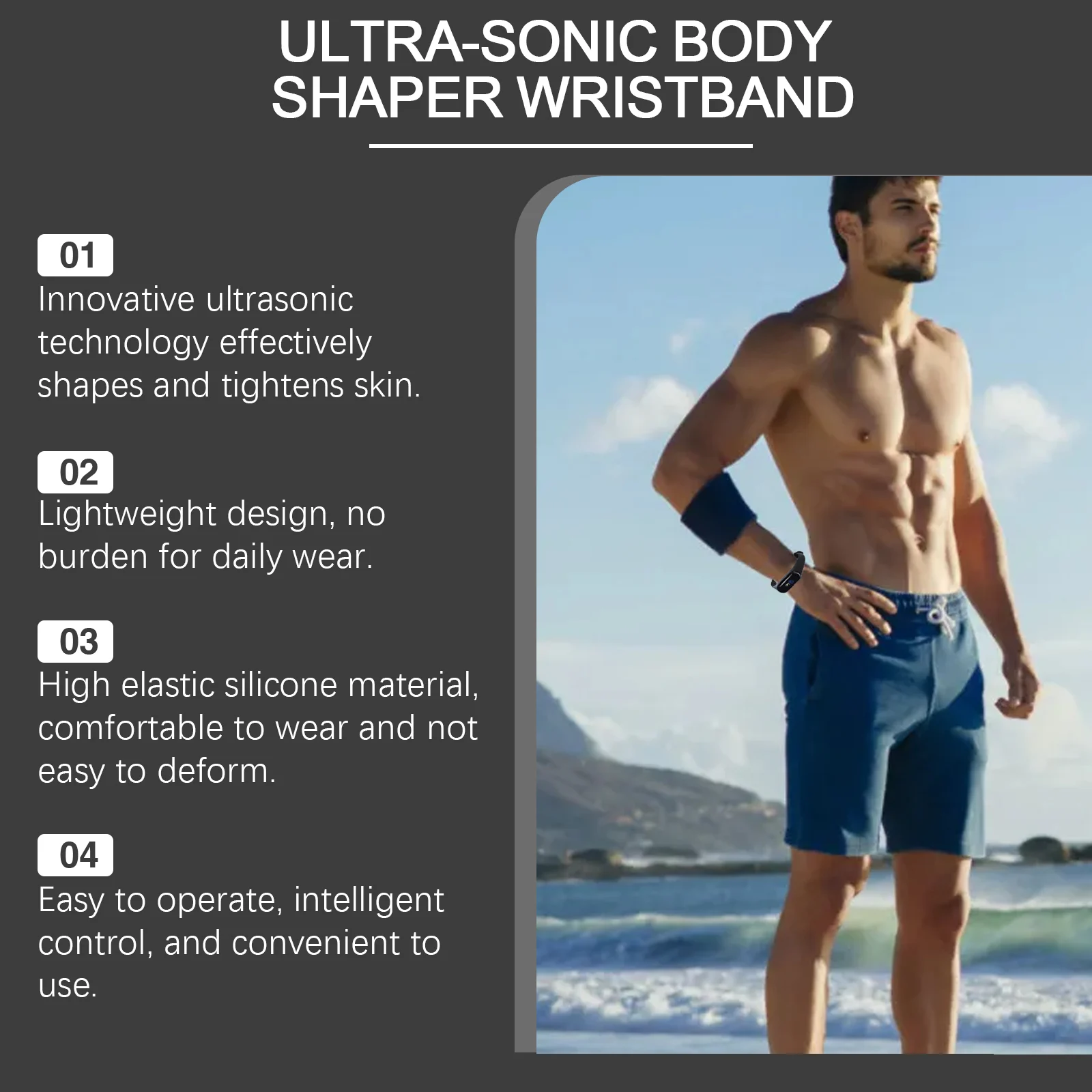 Ultrasonic Body Shaper Wristband Skin Tightening Slimming Device for Belly Thigh Arms 5 ultrasonic body shaper wristband skin tightening slimming cih 7mp3y8f6 desc 5
