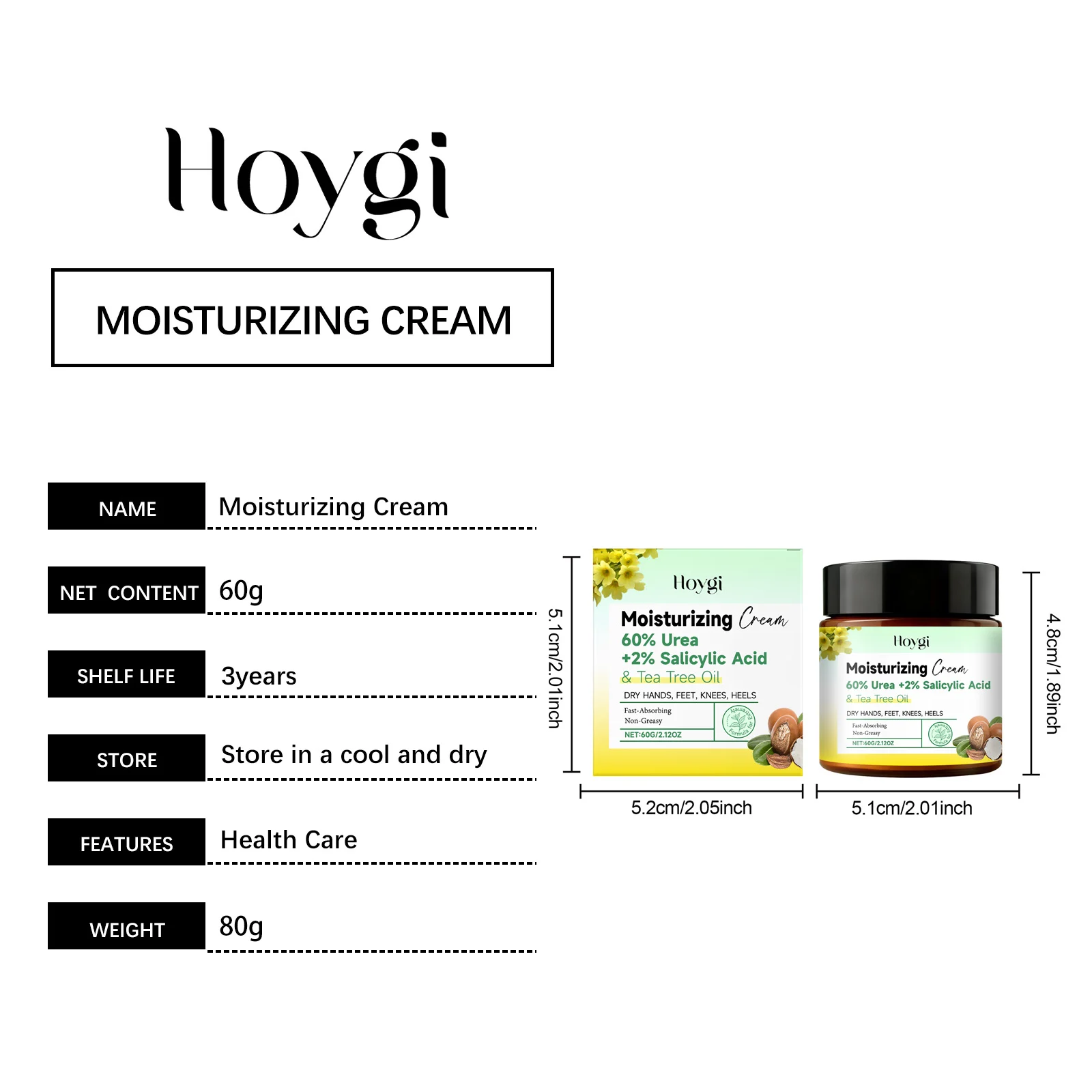 Hoygi Urea Hand & Foot Cream with 2% Salicylic Acid, Moisturizing & Fast-Absorbing 1 urea hand foot moisturizing cream der 4nrg9hjw desc 1