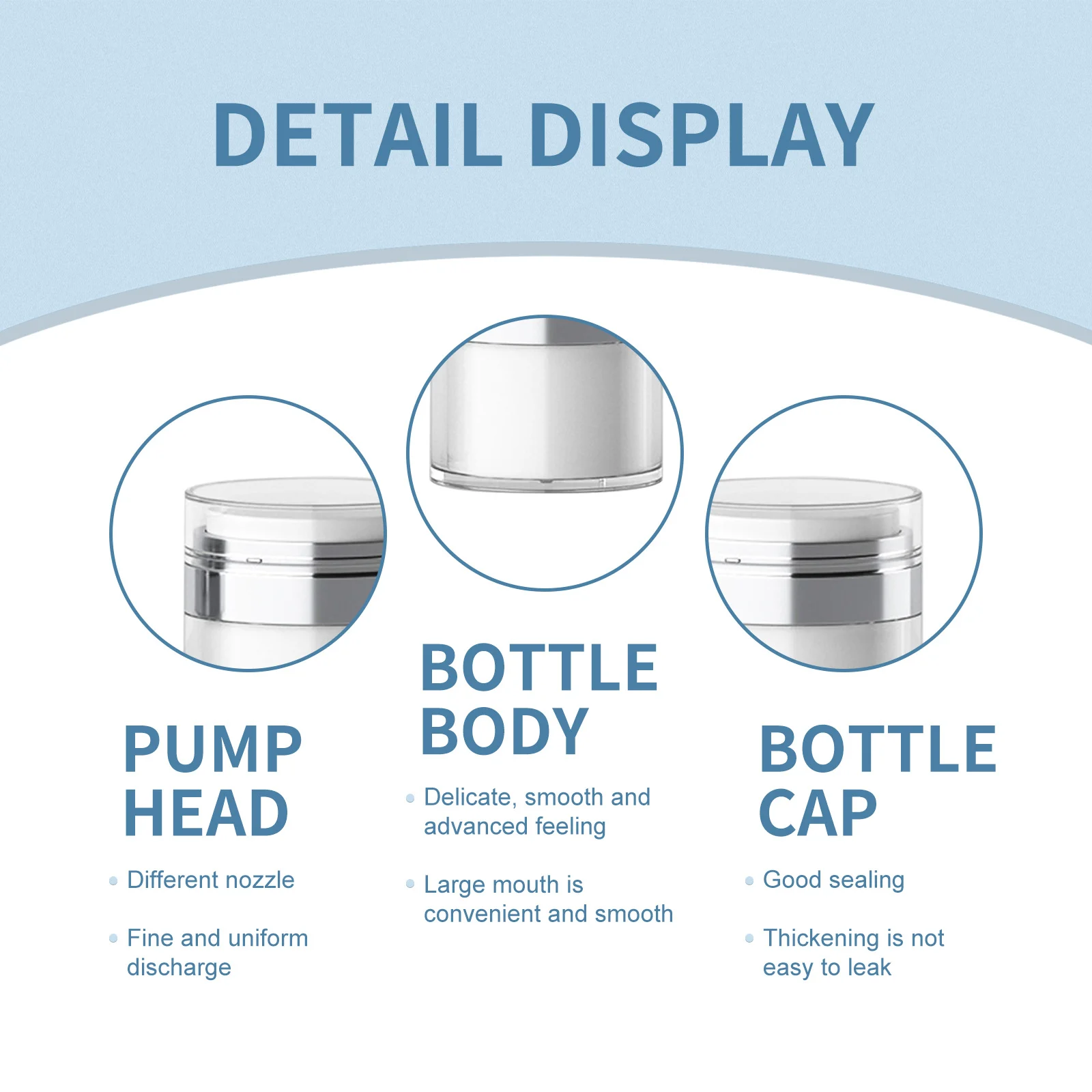 Vacuum Pump Bottle Acrylic Airless Dispenser for Face Cream, Lotion, Tinted Moisturizer Travel Size Cosmetic Container 50ml 6 vacuum pump bottle acrylic airless dispenser 50ml cih r23rb4wr desc 6