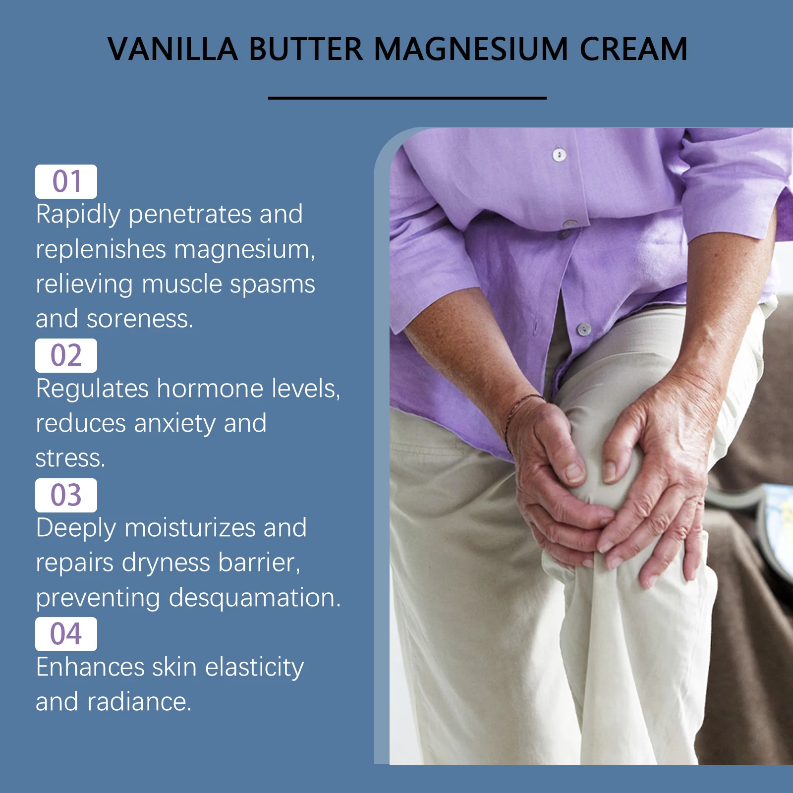 Vanilla Butter Magnesium Cream 60g | Deep Relief & Hydrating Muscle & Joint Pain Relief 5 vanilla butter magnesium cream 60g der nus872uk desc 5