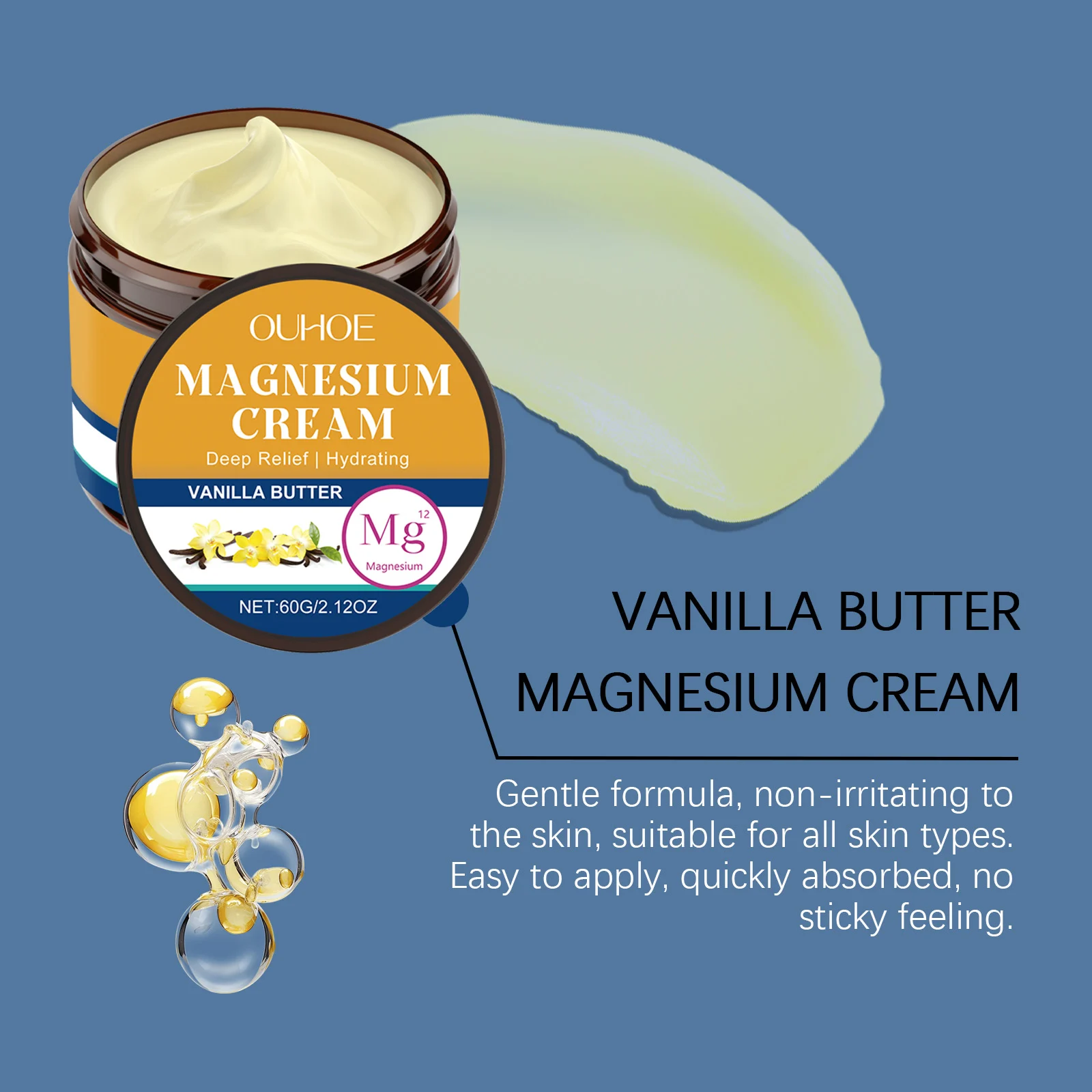 Vanilla Butter Magnesium Cream 60g | Deep Relief & Hydrating Muscle & Joint Pain Relief 7 vanilla butter magnesium cream 60g der nus872uk desc 7