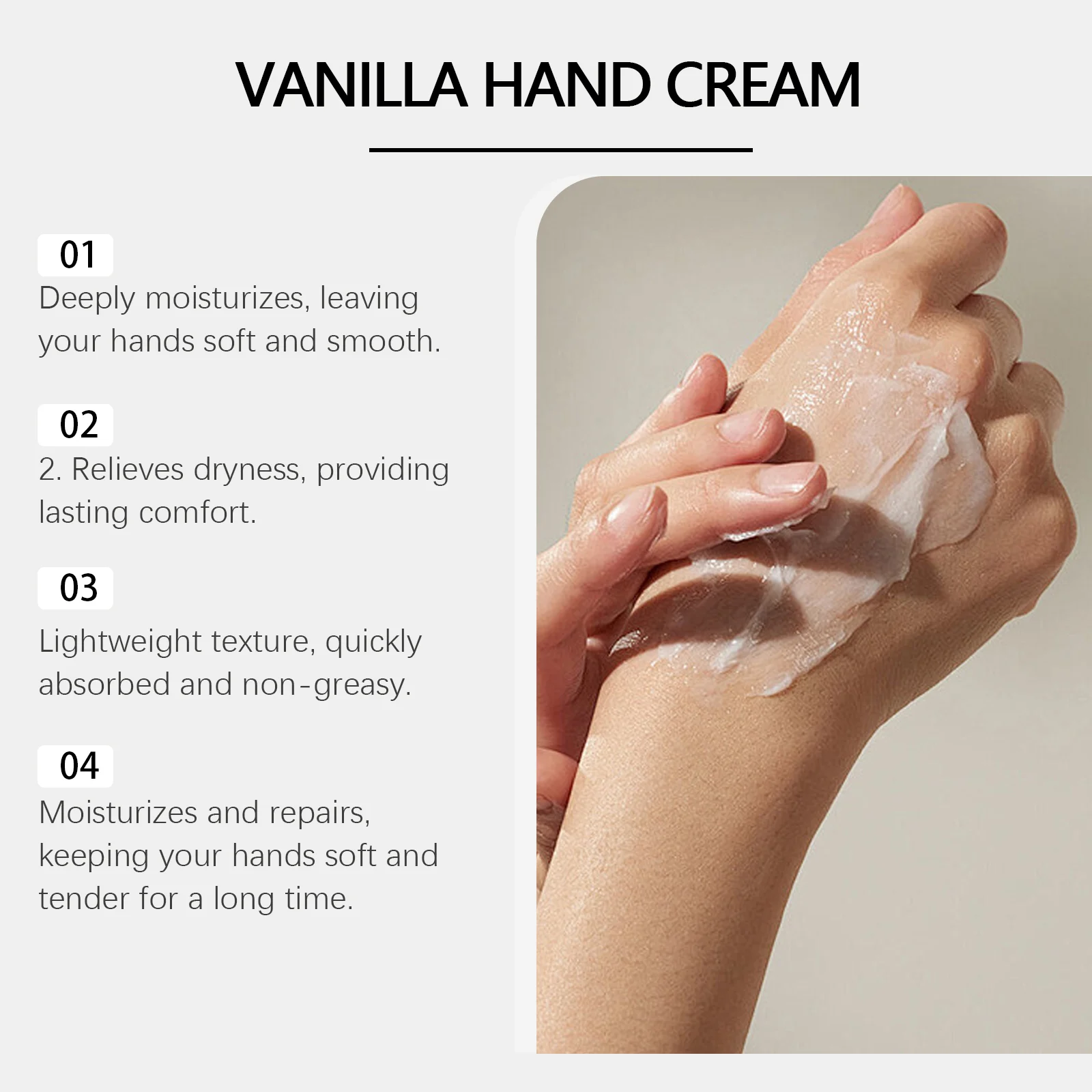 Vanilla Hand Cream 80g for Daily Moisturizing & Dryness Relief 11 vanilla hand cream 80g cih hrqfaw88 desc 11