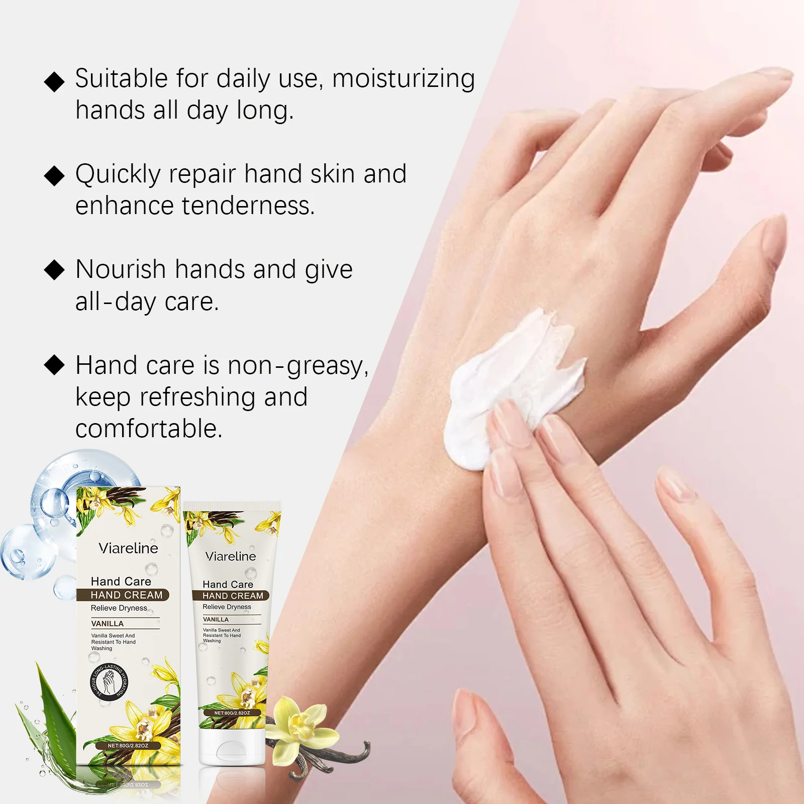 Vanilla Hand Cream 80g for Daily Moisturizing & Dryness Relief 5 vanilla hand cream 80g cih hrqfaw88 desc 5