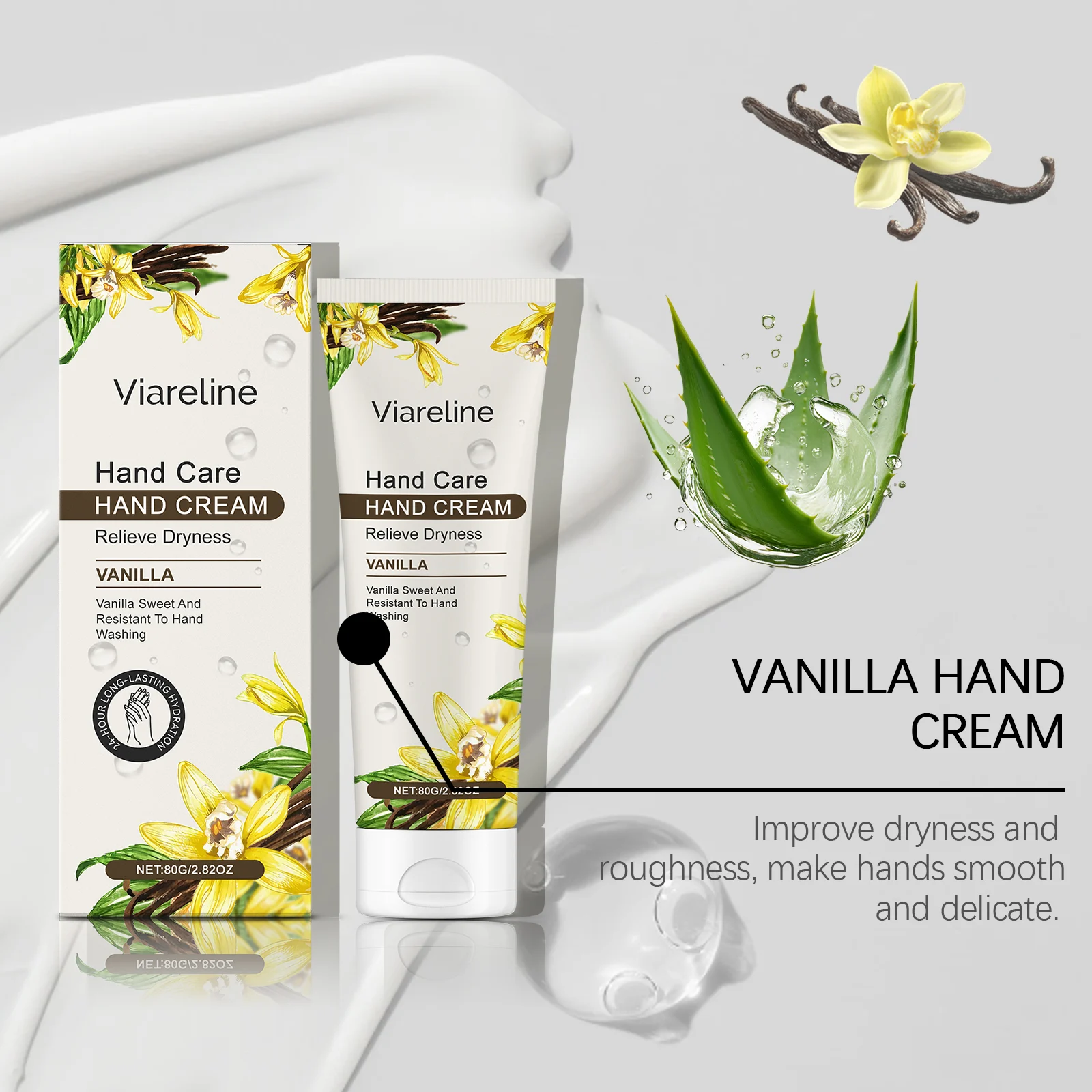 Vanilla Hand Cream 80g for Daily Moisturizing & Dryness Relief 7 vanilla hand cream 80g cih hrqfaw88 desc 7