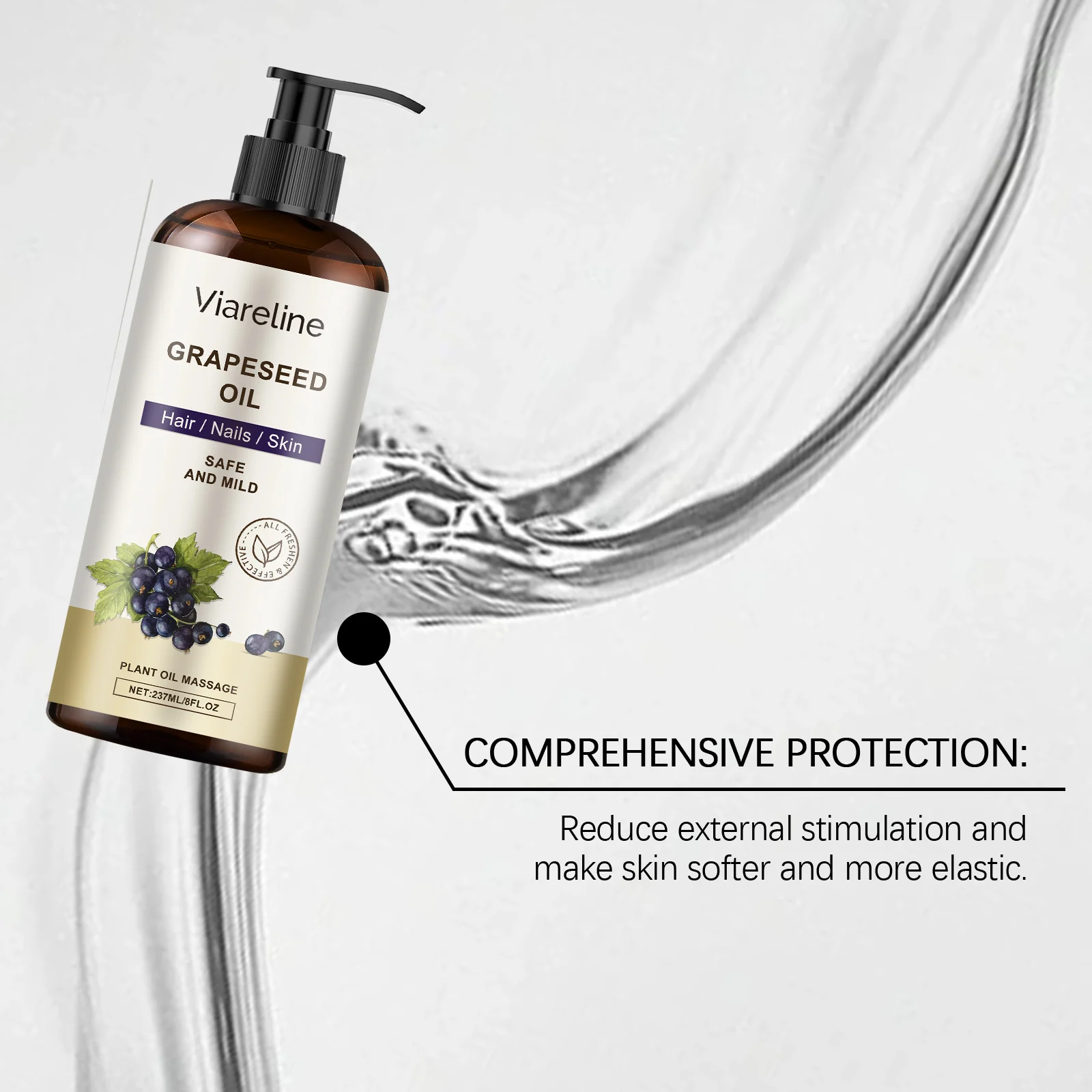 Grapeseed Care Oil 237ml Multi-Purpose Nourishing & Moisturizing for Hair, Skin & Nails 7 viareline grapeseed care oil 237ml cih ffm2hjra desc 7