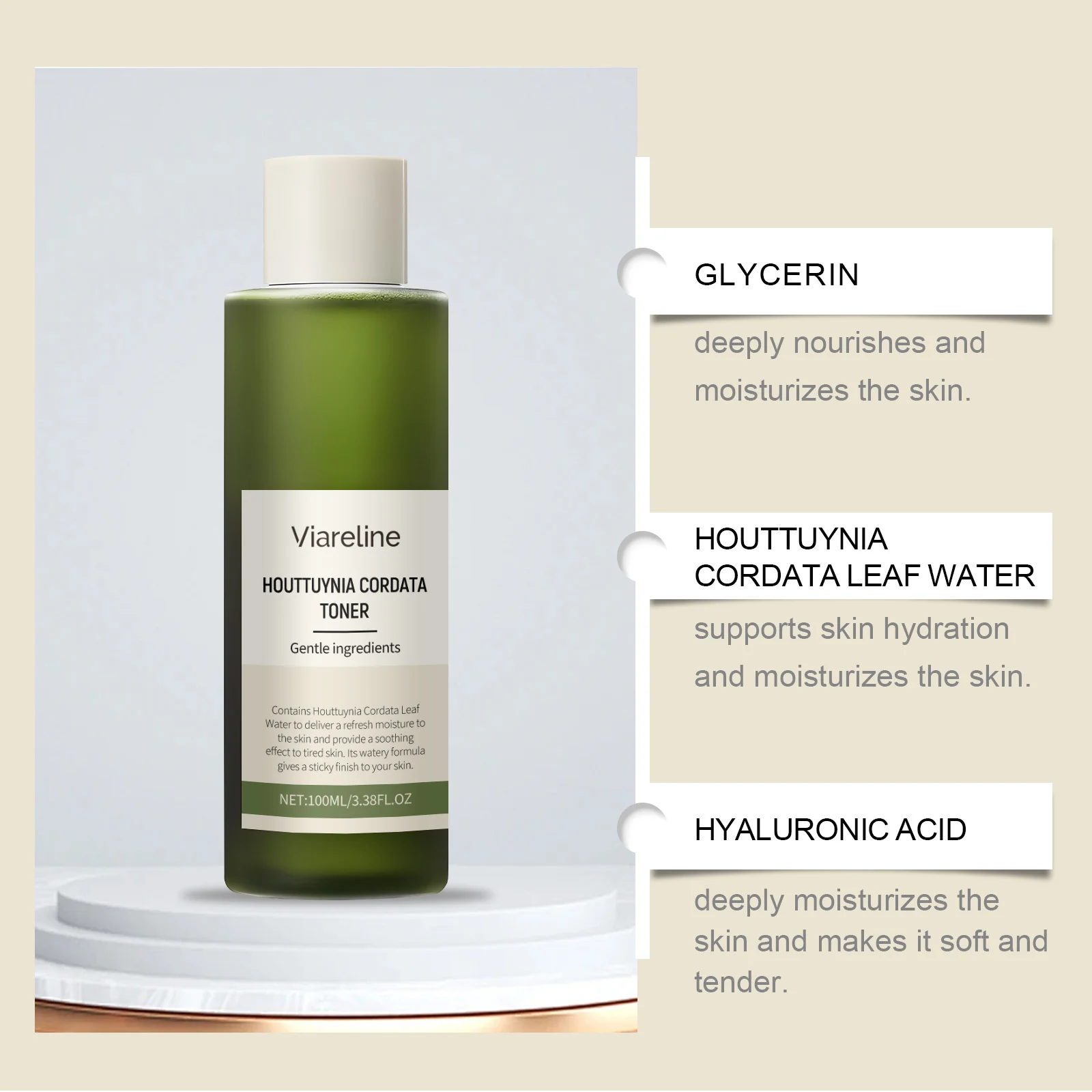 Houttuynia Cordata Hydrating Soothing Toner 100ml for Face, Sensitive Skin 6 viareline houttuynia cordata hydrating soothing toner 100ml cih tg5qf32b desc 6