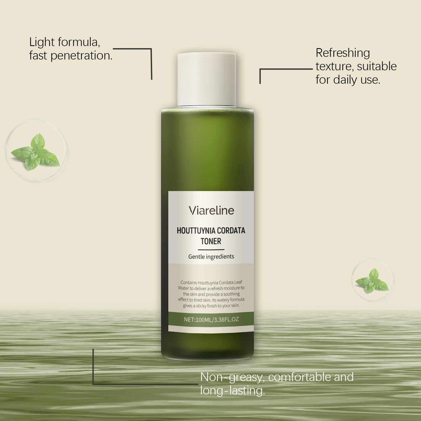 Houttuynia Cordata Hydrating Soothing Toner 100ml for Face, Sensitive Skin 7 viareline houttuynia cordata hydrating soothing toner 100ml cih tg5qf32b desc 7