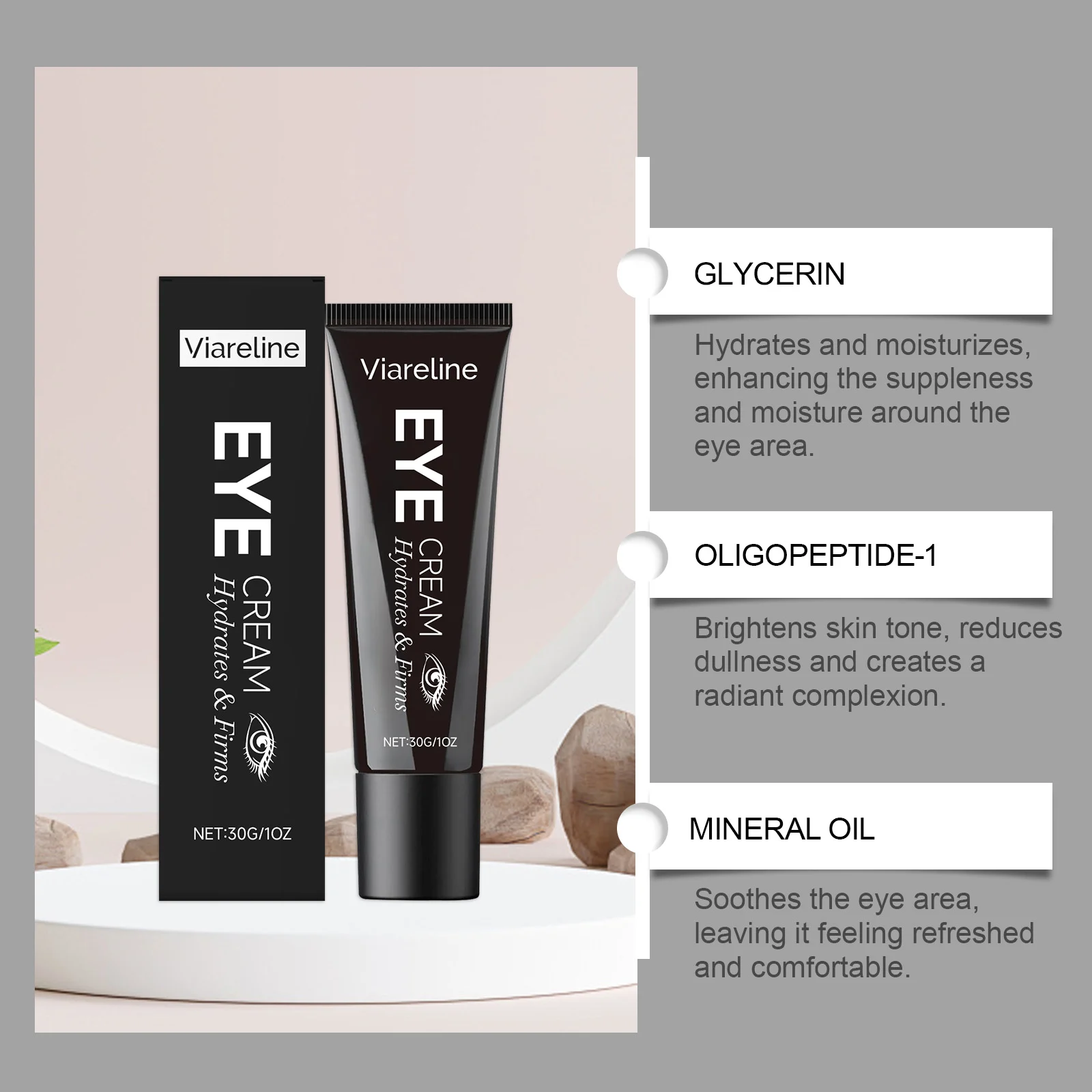 Viareline Eye Cream 30g Hydrates Firms Brightens and Repairs Delicate Eye Area 5 viareline hydrating firming eye cream 30g der y8rbhcg8 desc 5