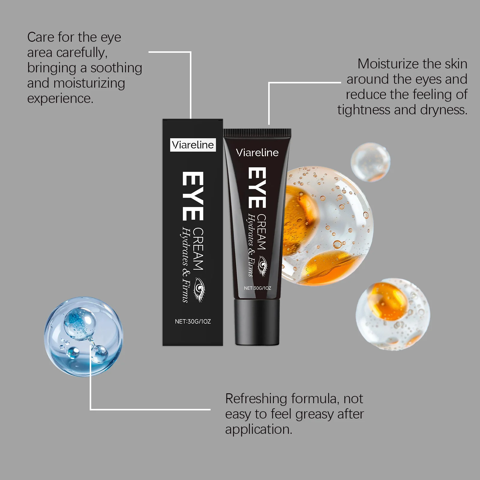Viareline Eye Cream 30g Hydrates Firms Brightens and Repairs Delicate Eye Area 6 viareline hydrating firming eye cream 30g der y8rbhcg8 desc 6
