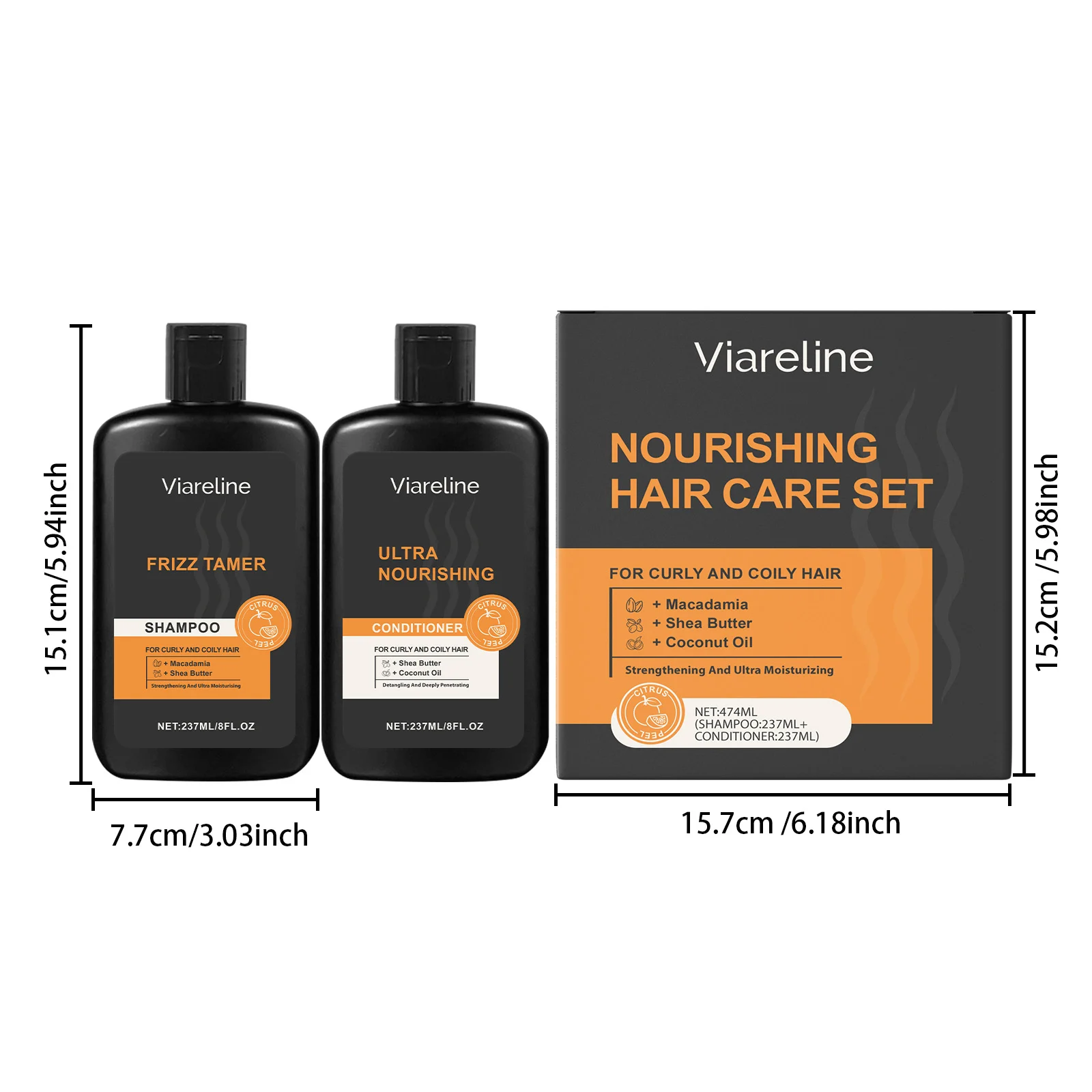 Men's Moisturizing Hair Care Set Nourishing Shampoo & Conditioner for Frizz Control & Shine 1 viareline mens nourishing hair care set cih n6spfabk desc 1