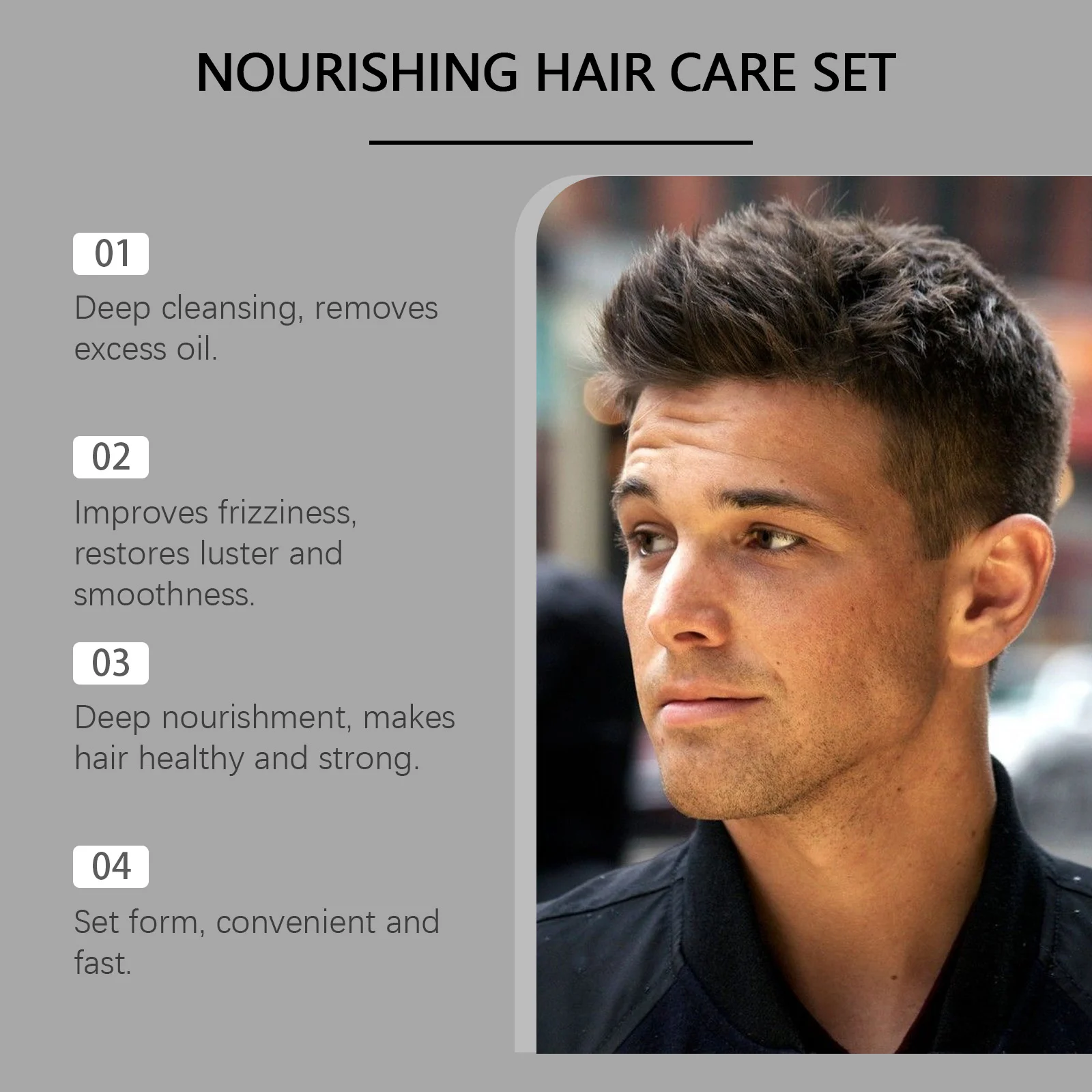 Men's Moisturizing Hair Care Set Nourishing Shampoo & Conditioner for Frizz Control & Shine 12 viareline mens nourishing hair care set cih n6spfabk desc 12