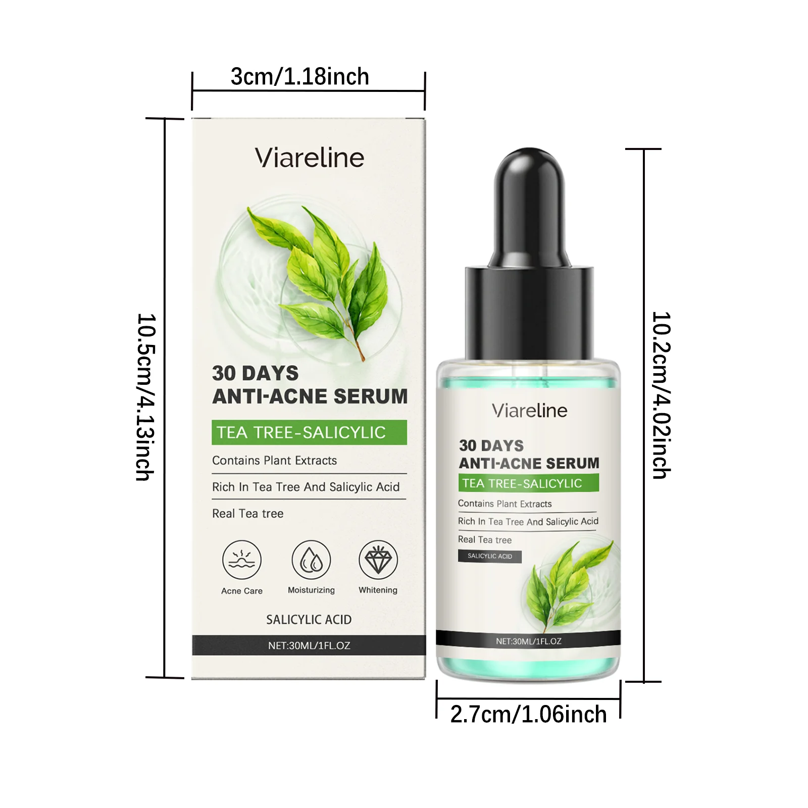 Salicylic Acid Serum with Tea Tree Oil - 30ml Anti-Acne Treatment for Clear, Smooth Skin 1 viareline salicylic acid serum 30ml cih fwup78ac desc 1