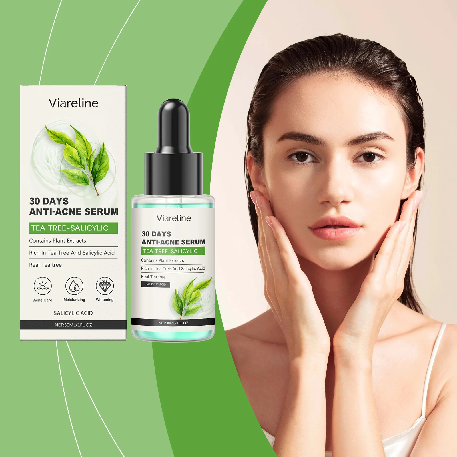 Salicylic Acid Serum with Tea Tree Oil - 30ml Anti-Acne Treatment for Clear, Smooth Skin 2 viareline salicylic acid serum 30ml cih fwup78ac desc 2